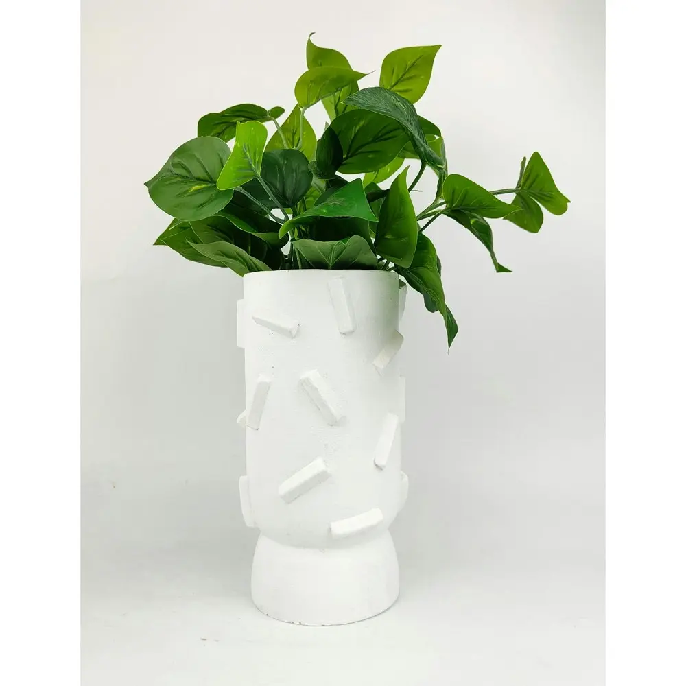 2x Urban Felix 26cm Concrete Flower/Plant Vase Home Decor Display Pot Large WHT