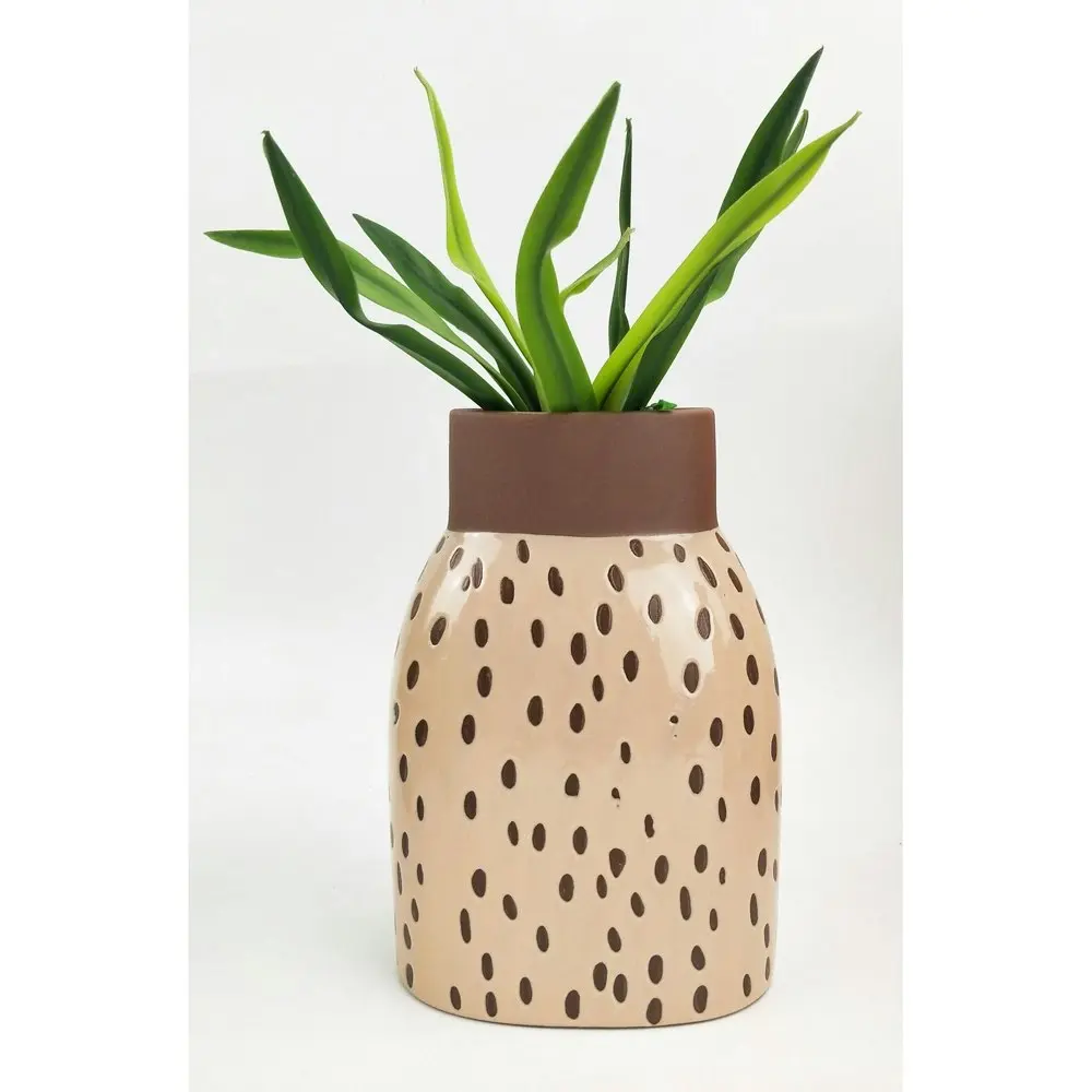 2x Urban Remy 18cm Ceramic Plant/Flower Vase Home Decor Display Pot Small Mocha