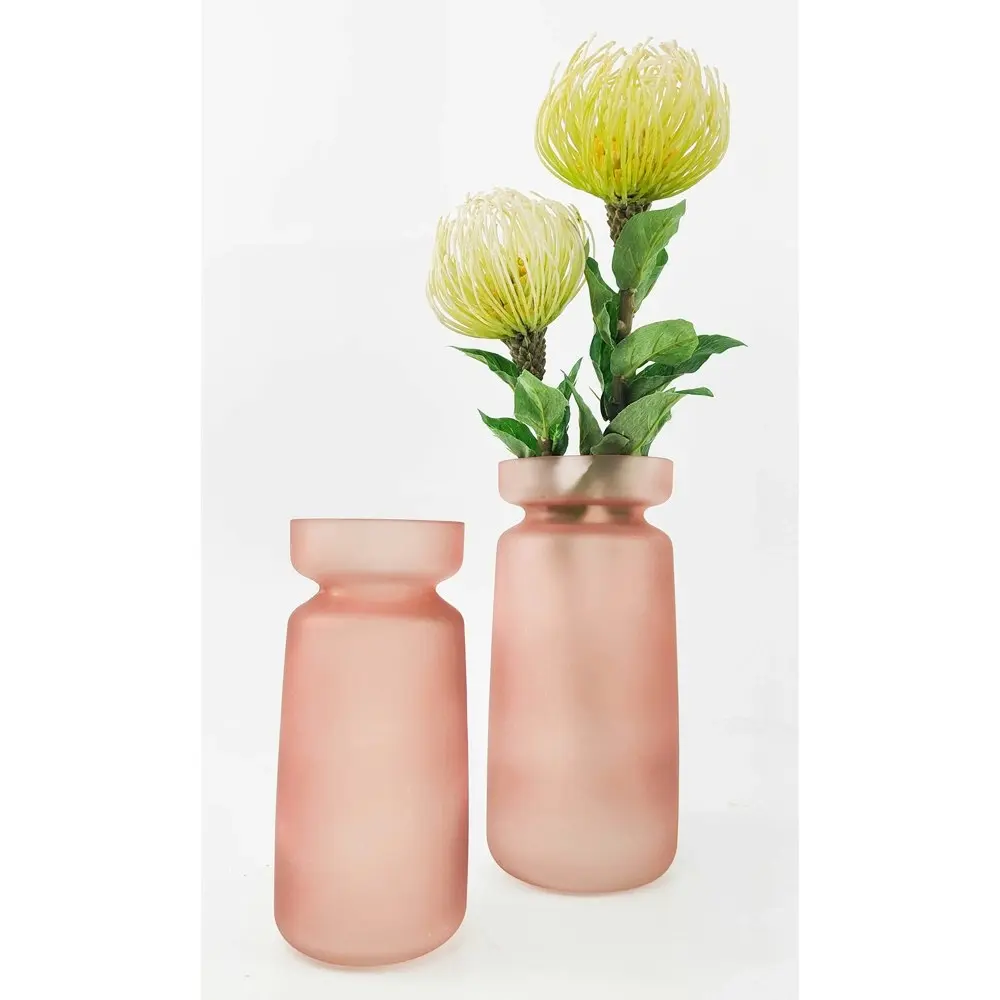 Urban Jude Frosted 26cm Glass Plant/Flower Vase Home Display Pot Large Rose