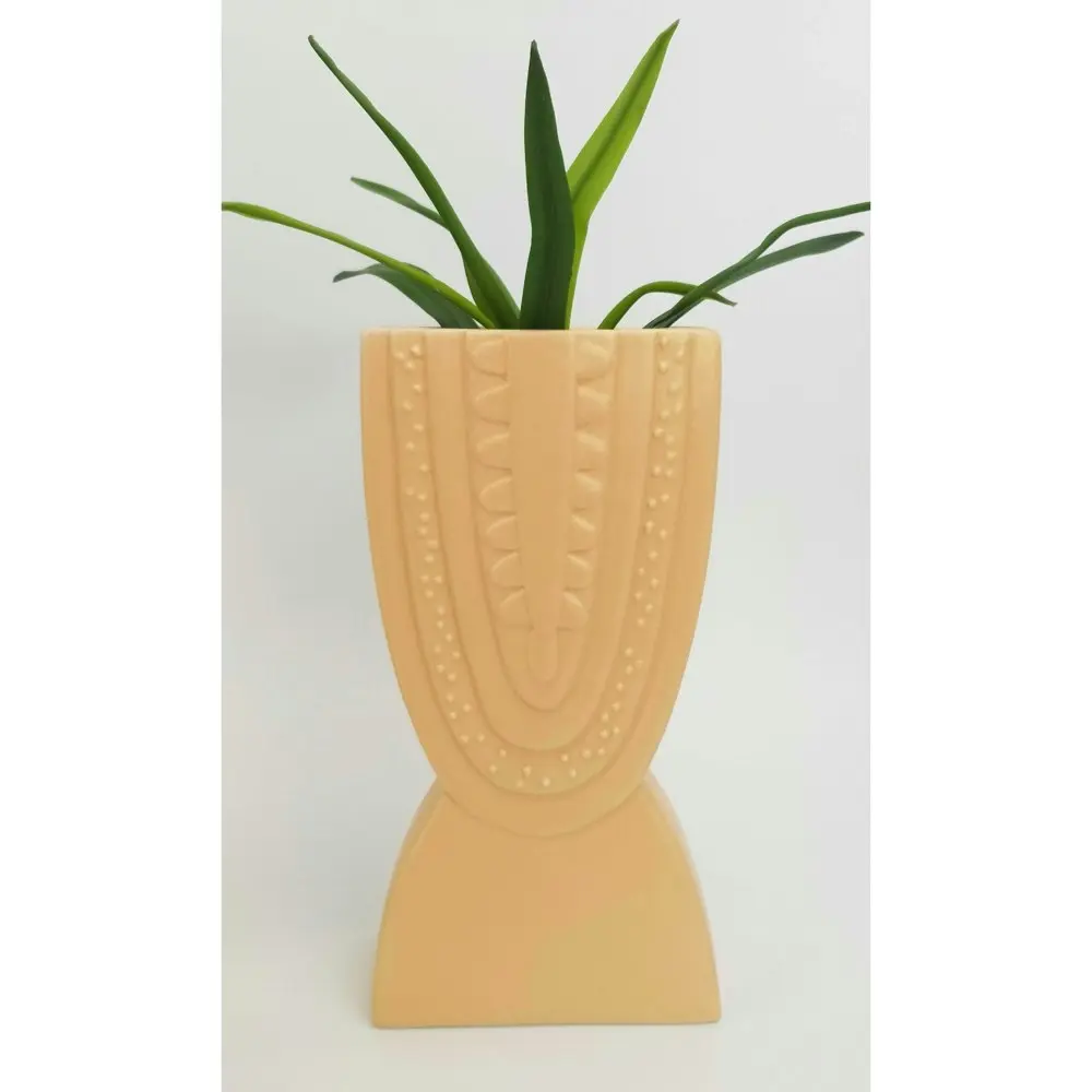 2x Urban Addie Rainbow 22cm Ceramic Plant/Flower Vase Home Display Pot MED Sand