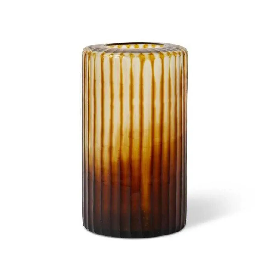 E Style 31cm Glass Cillian Plant/Flower Vase Tabletop Display Decor Amber