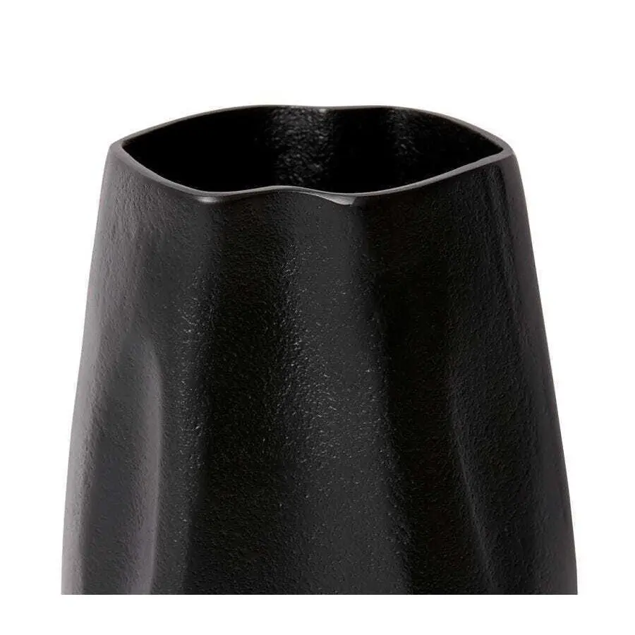 E Style 34cm Aluminium Wrigley Plant/Flower Vase Tabletop Home Decor Black