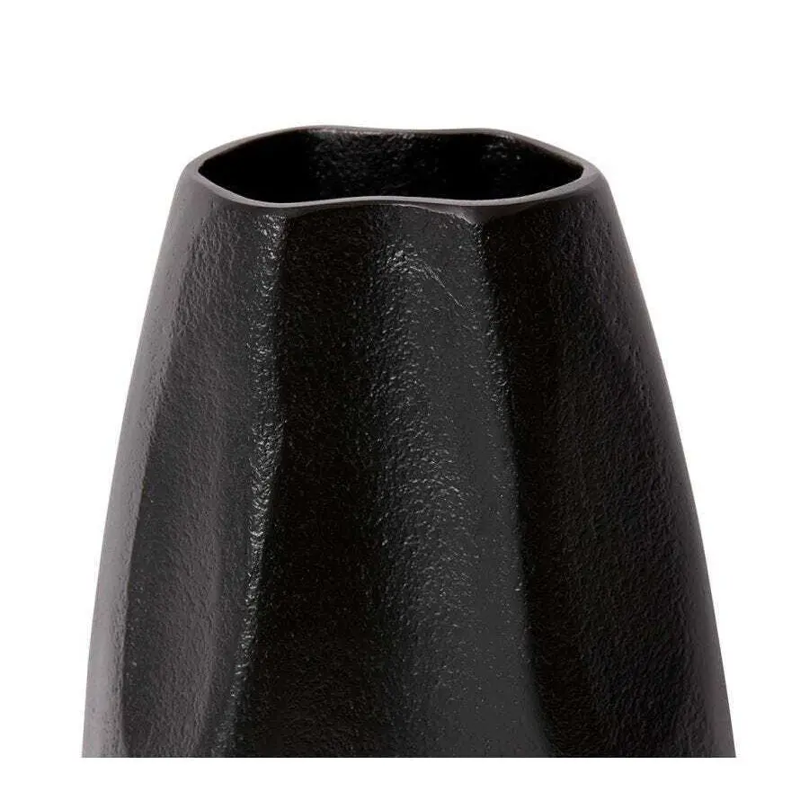 E Style 29cm Aluminium Wrigley Plant/Flower Vase Tabletop Home Decor Black