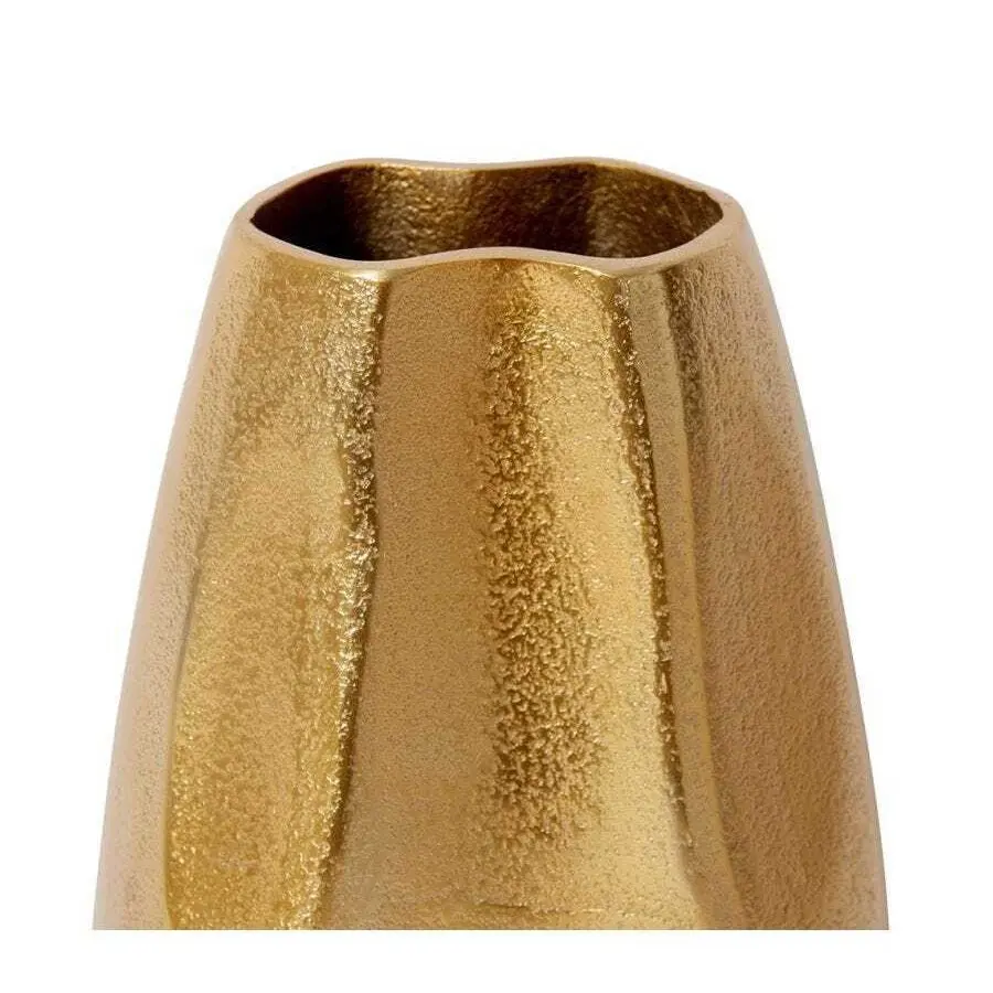 E Style 29cm Aluminium Wrigley Plant/Flower Vase Tabletop Home Decor Gold