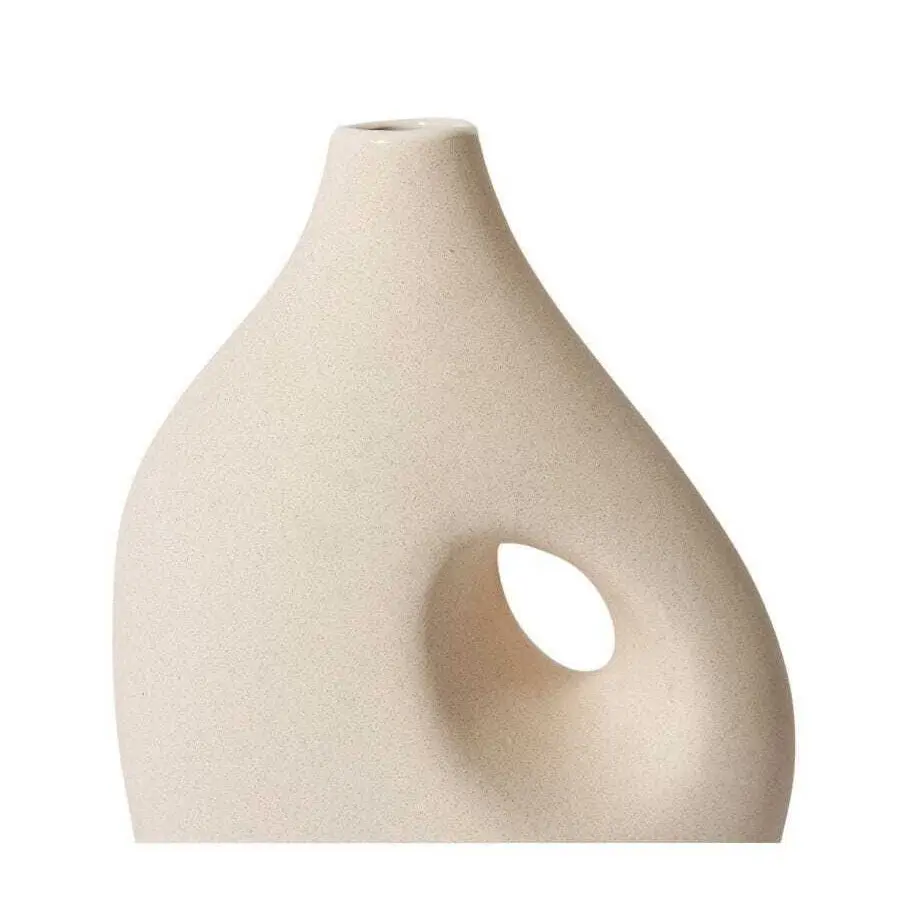 E Style Aubrey 30cm Ceramic Plant/Flower Vase Tabletop Display Decor Cream