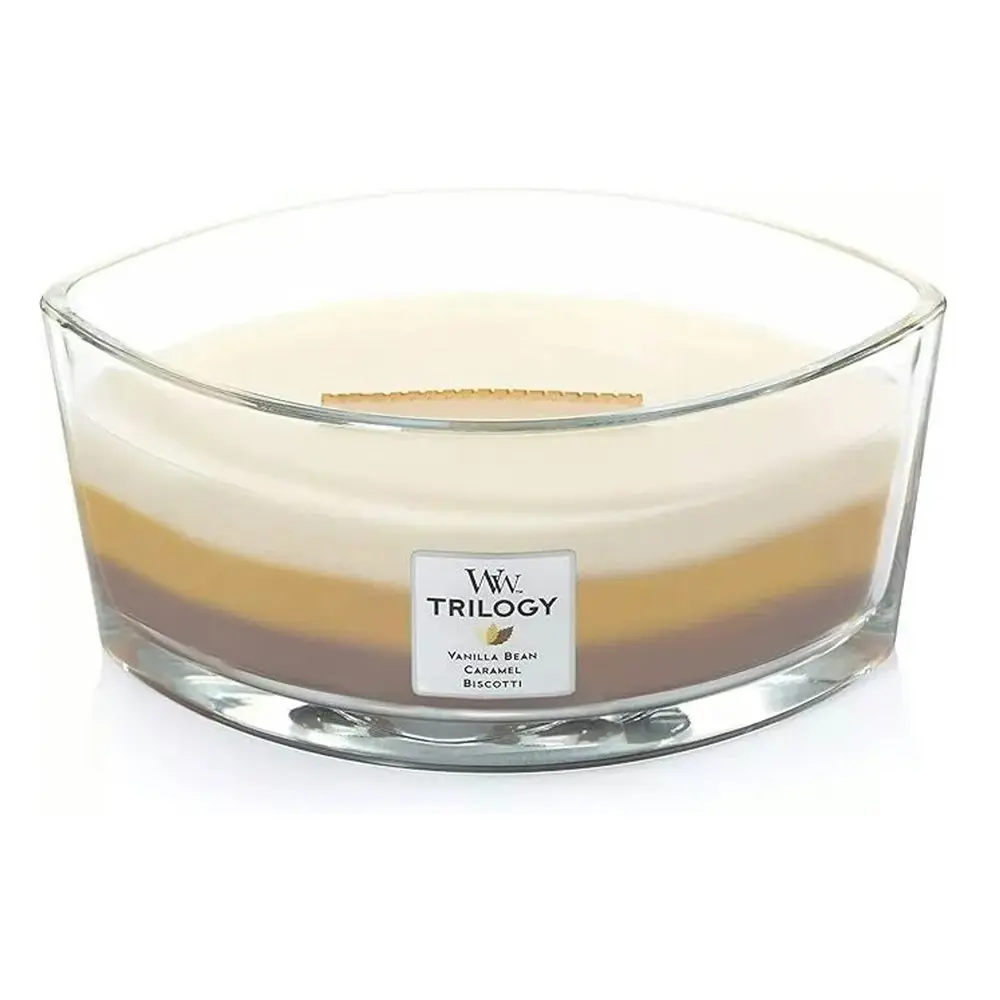 WoodWick 453g Scented Home Fragrance Soy Wax Candle Café Sweets Trilogy Ellipse