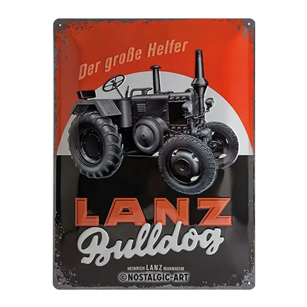 Nostalgic Art 30x40cm Large Metal Sign Lanz Bulldog Tractor Home/Garage Decor