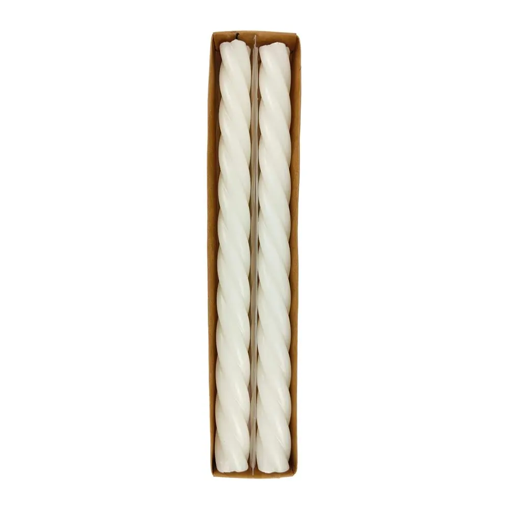 2x 2pc Urban 25cm Swirl Pillar Vanilla Scented Candle Home Fragrance Decor Cream