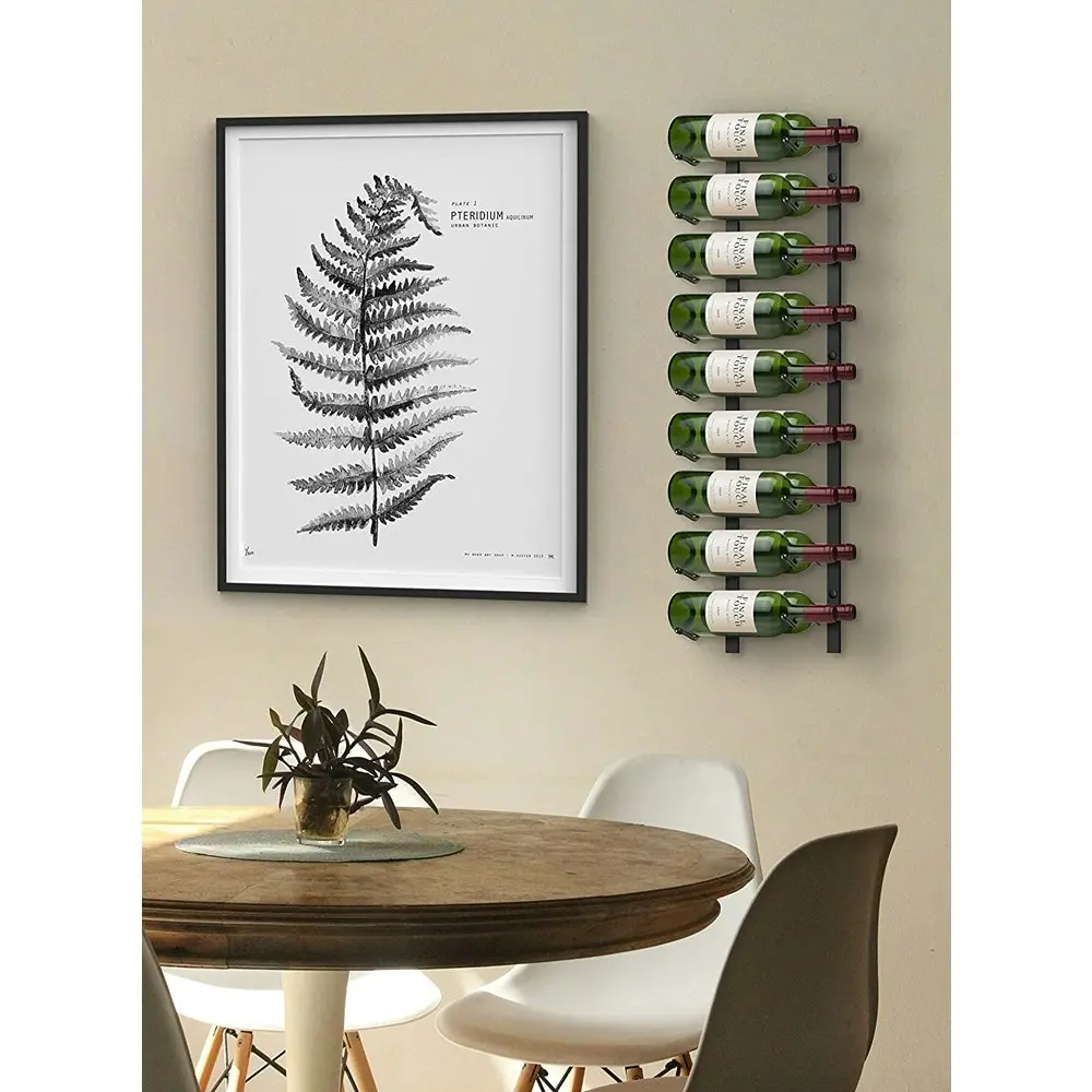 Final Touch 18-Bottle Wine Rack Wall Mounted Metal Storage Holder Display Black