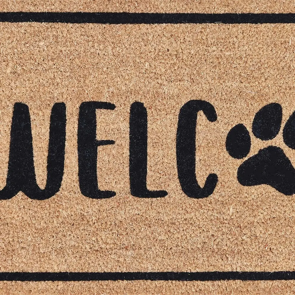 J.Elliot Home Paw Welcome 45x75cm Door Mat Floor Rug PVC Backed Coir Rectangle