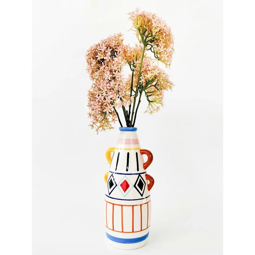 Urban Products Harlequin Squat Home Decor Decorative Flower Vase Colourful 27cm