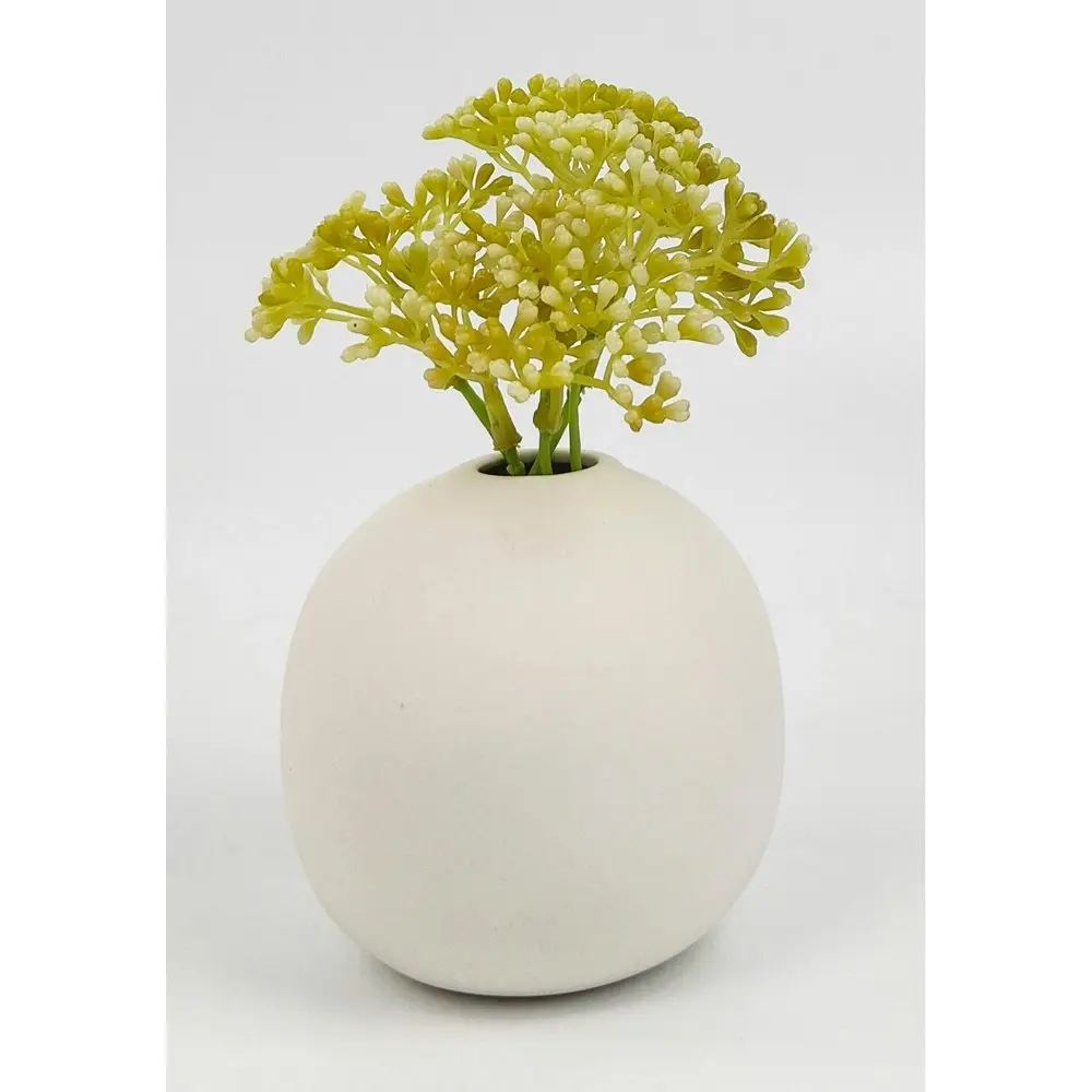 3x Urban Erina 7cm Mini Ceramic Flower Vase Sphere Home Decor Table Display WHT