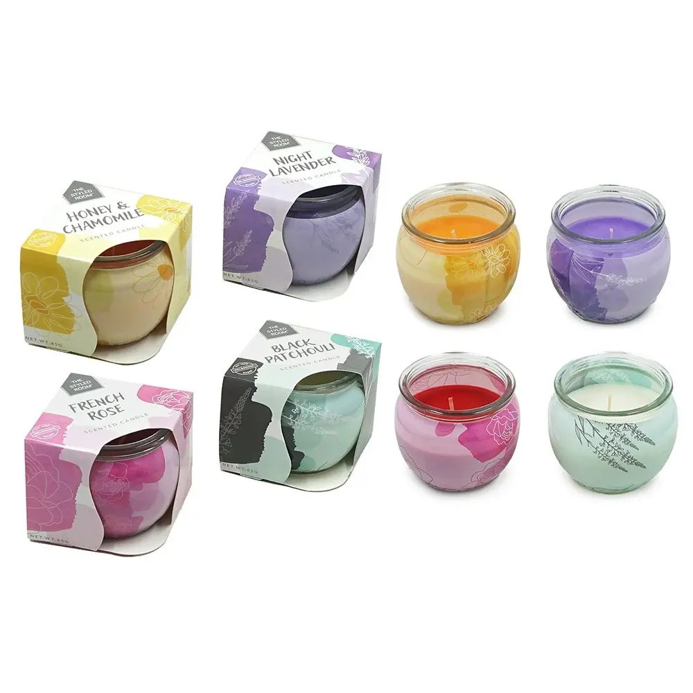 12x The Styled Room Scented Home Living Decor Candle 85 Grams Assorted Colours