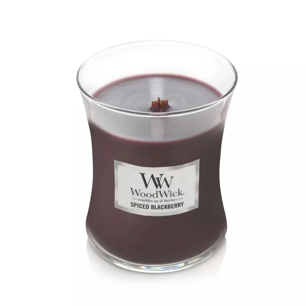 WoodWick 274g Scented Home Fragrance Soy Wax Candle Spiced Blackberry Medium