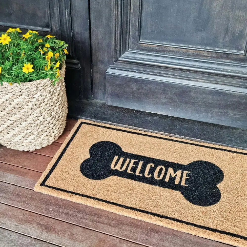 J.Elliot Home Dog Welcome 45x75cm Door Mat Floor Rug PVC Backed Coir Rectangle