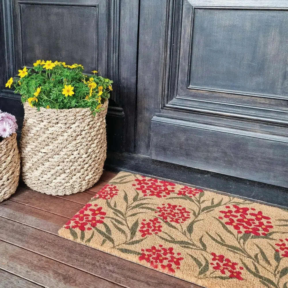 J.Elliot Home Native Flower 45x75cm Door Mat Floor Rug PVC Backed Coir Rectangle