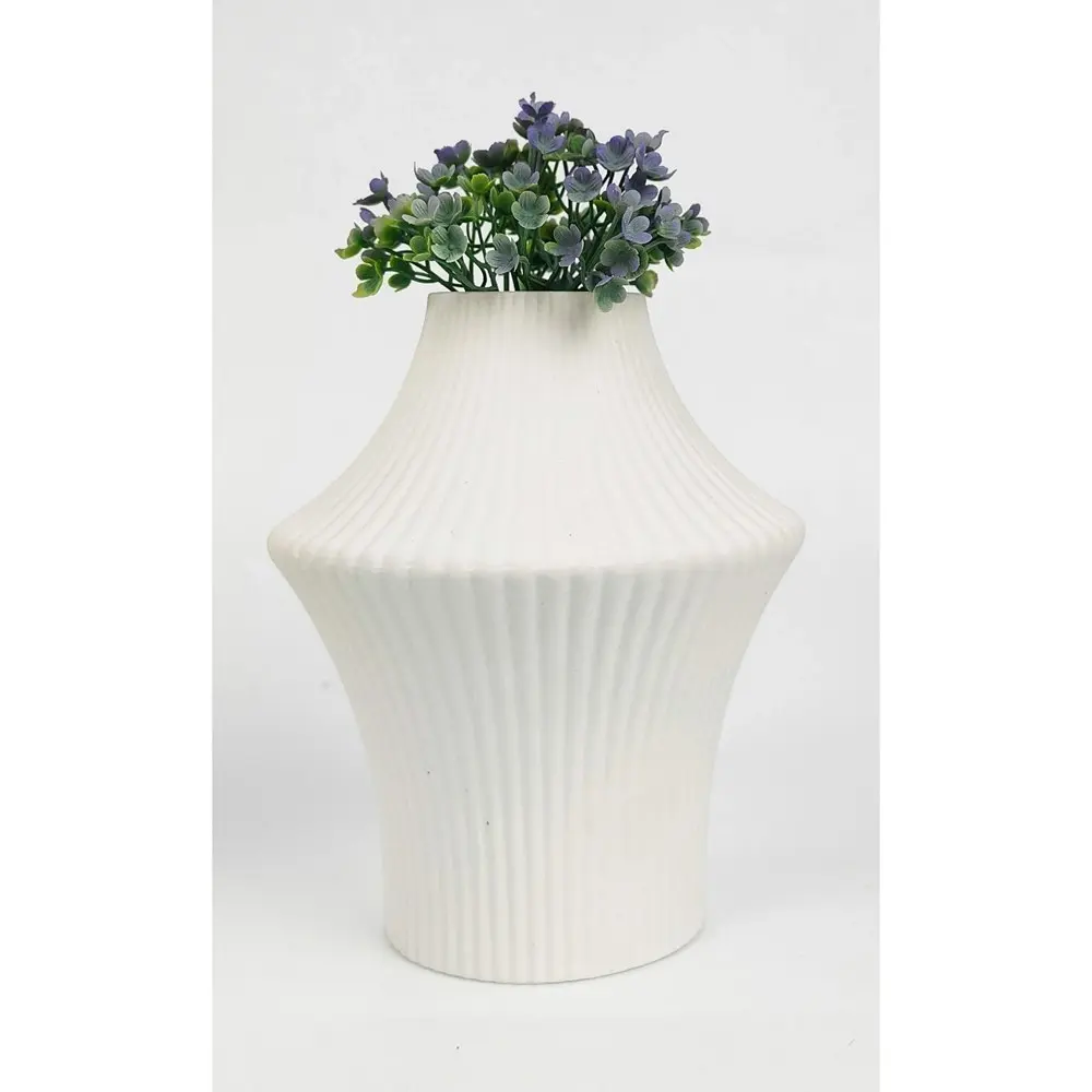 Urban Erina Ripple 15cm Ceramic Flower Vase Home Decor Display Table Pot White