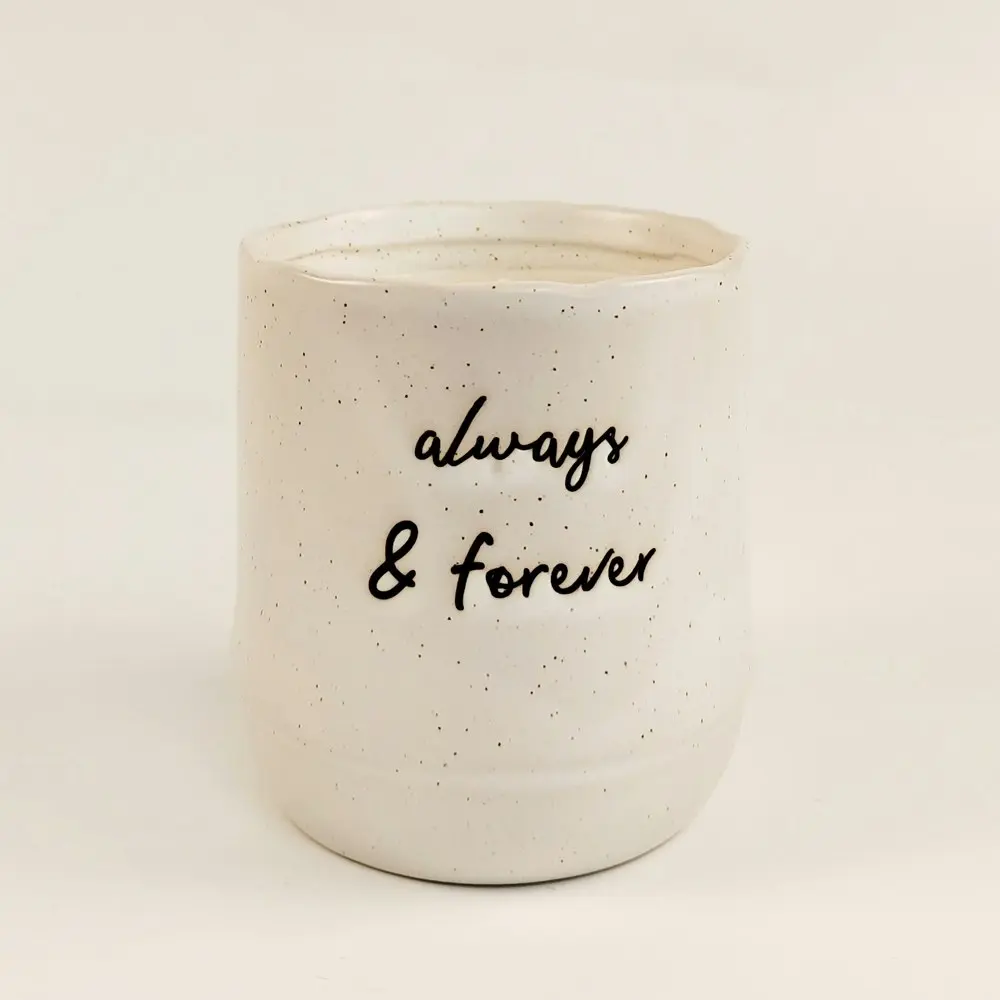 2x Urban Positivity Quote 9cm Scented Vanilla Wax Candle Always & Forever White