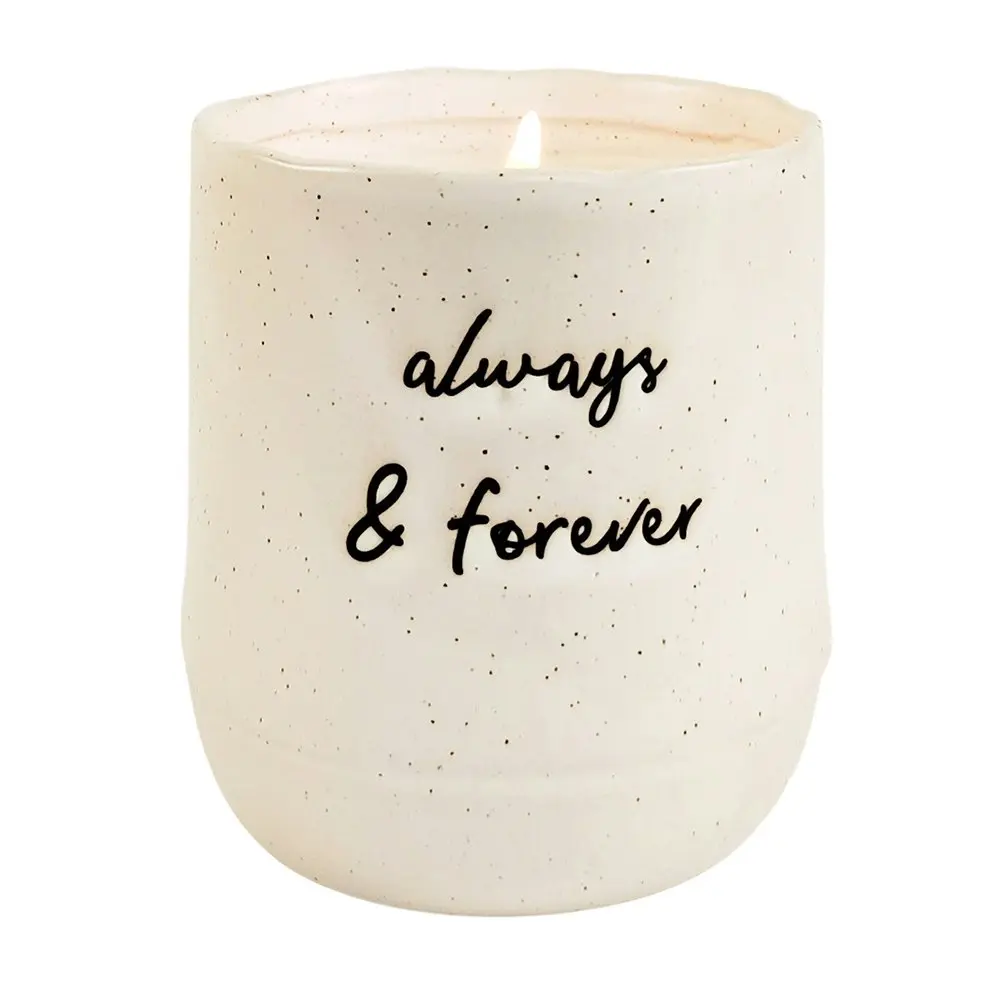 2x Urban Positivity Quote 9cm Scented Vanilla Wax Candle Always & Forever White