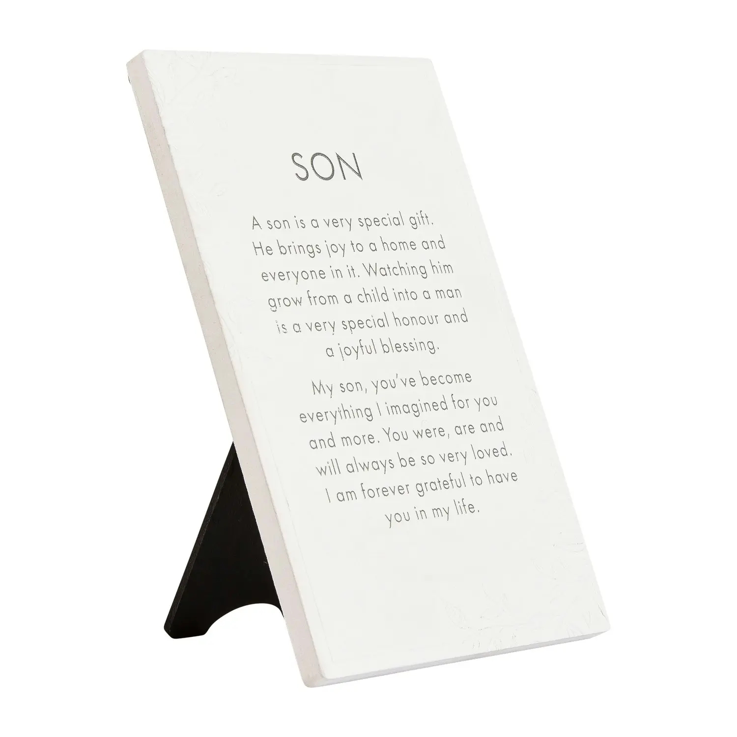 2x Splosh Precious Quote Son Ceramic Standing/Hanging Decor Verse White 10x16cm