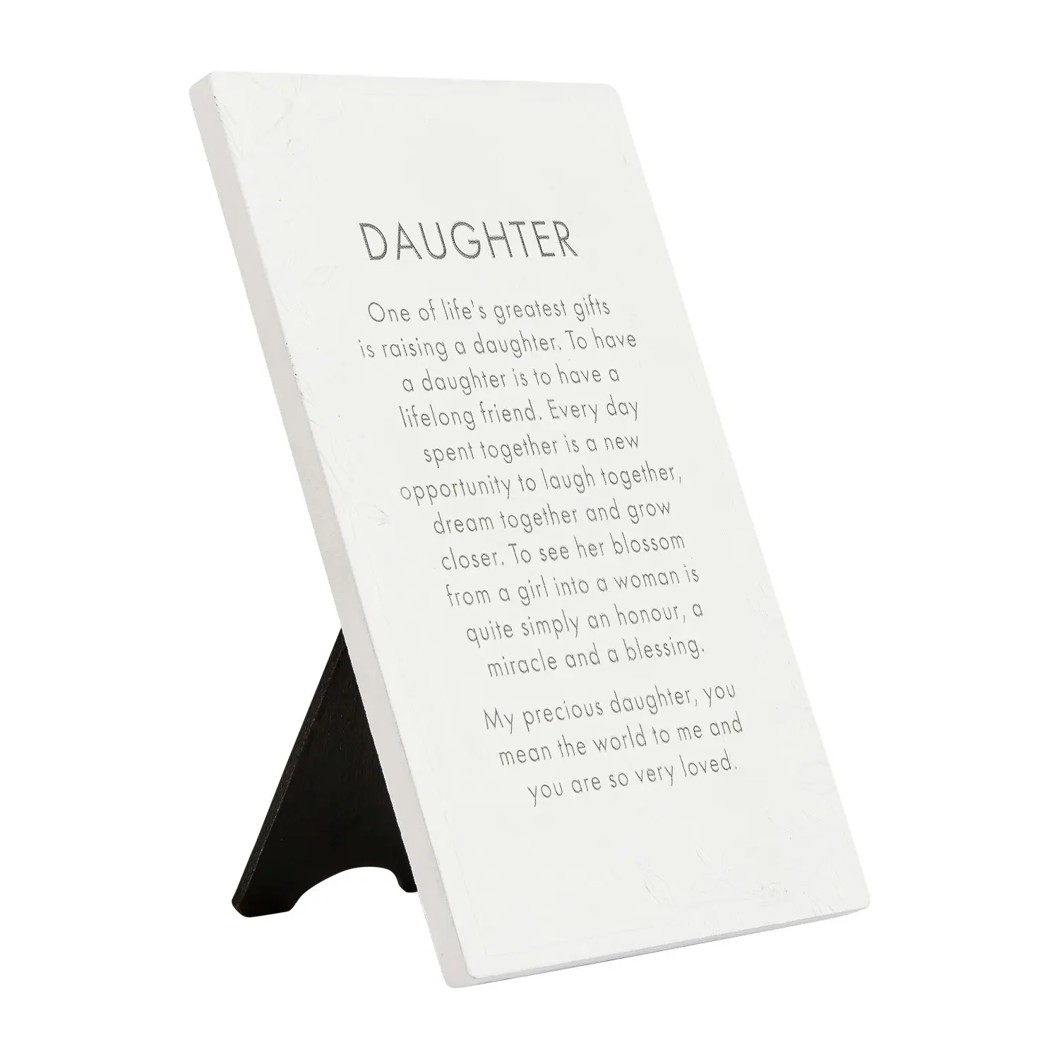 2x Splosh Precious Quote Daughter Ceramic Standing/Hanging Verse Decor WHT 16cm