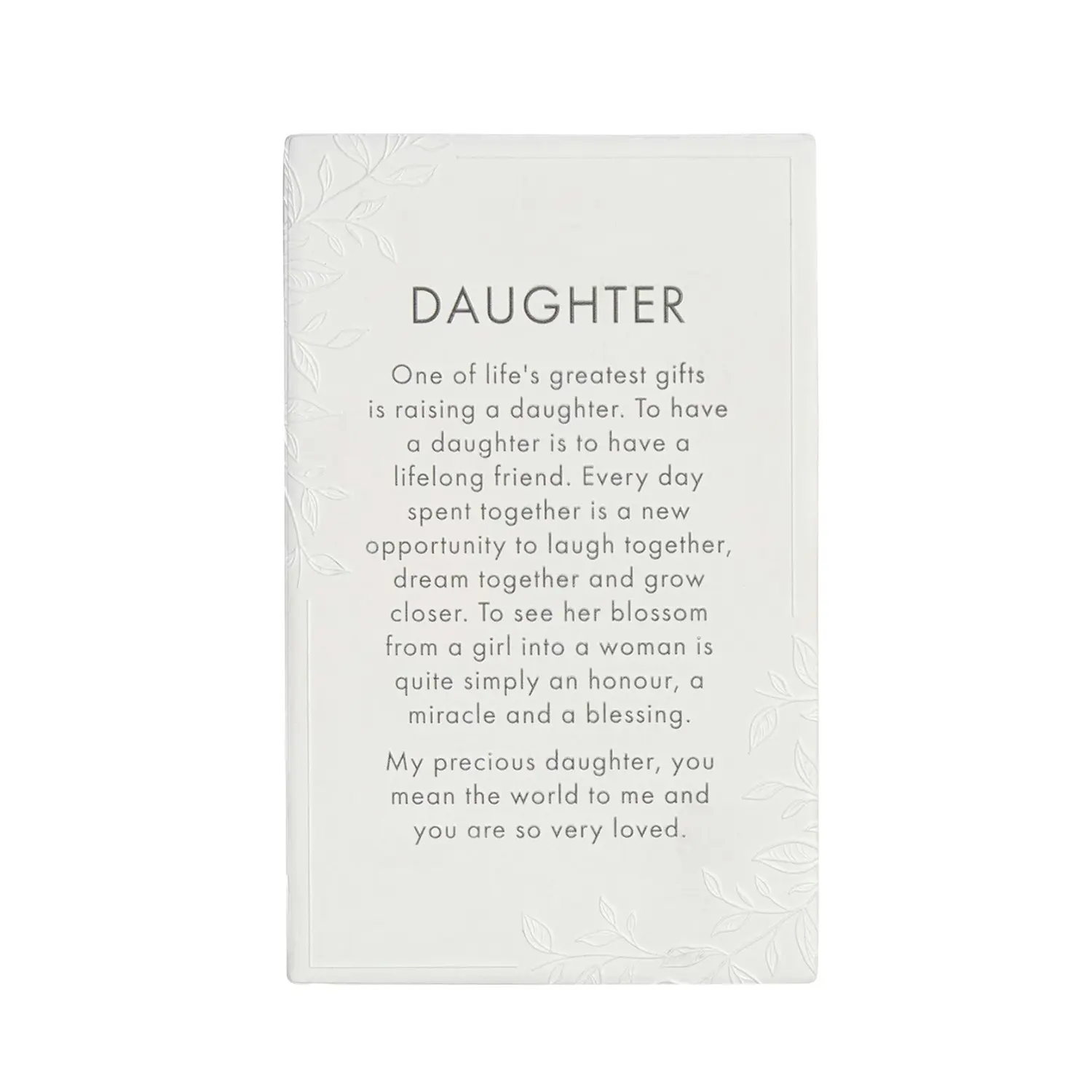 2x Splosh Precious Quote Daughter Ceramic Standing/Hanging Verse Decor WHT 16cm