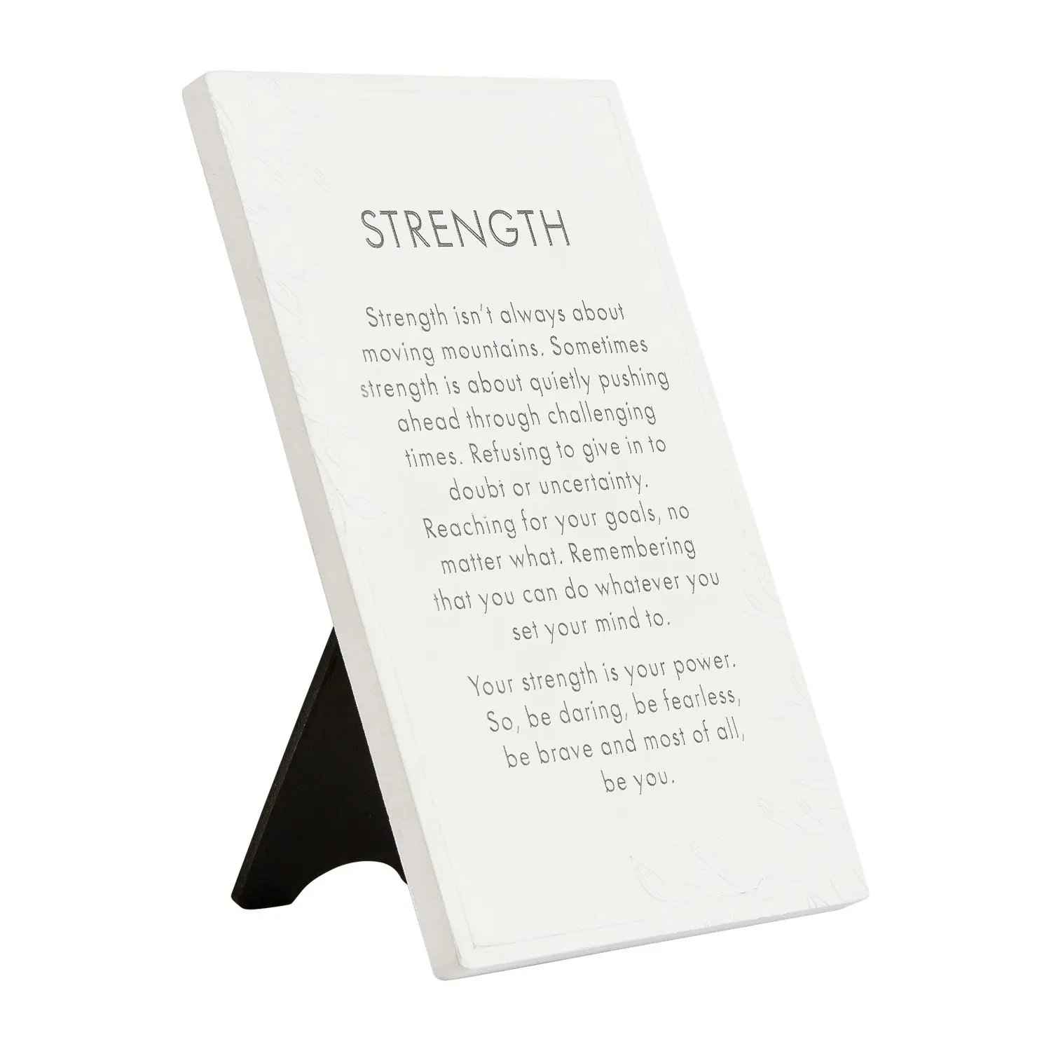 2x Splosh Precious Quote Strength Ceramic Standing/Hanging Verse Decor WHT 16cm