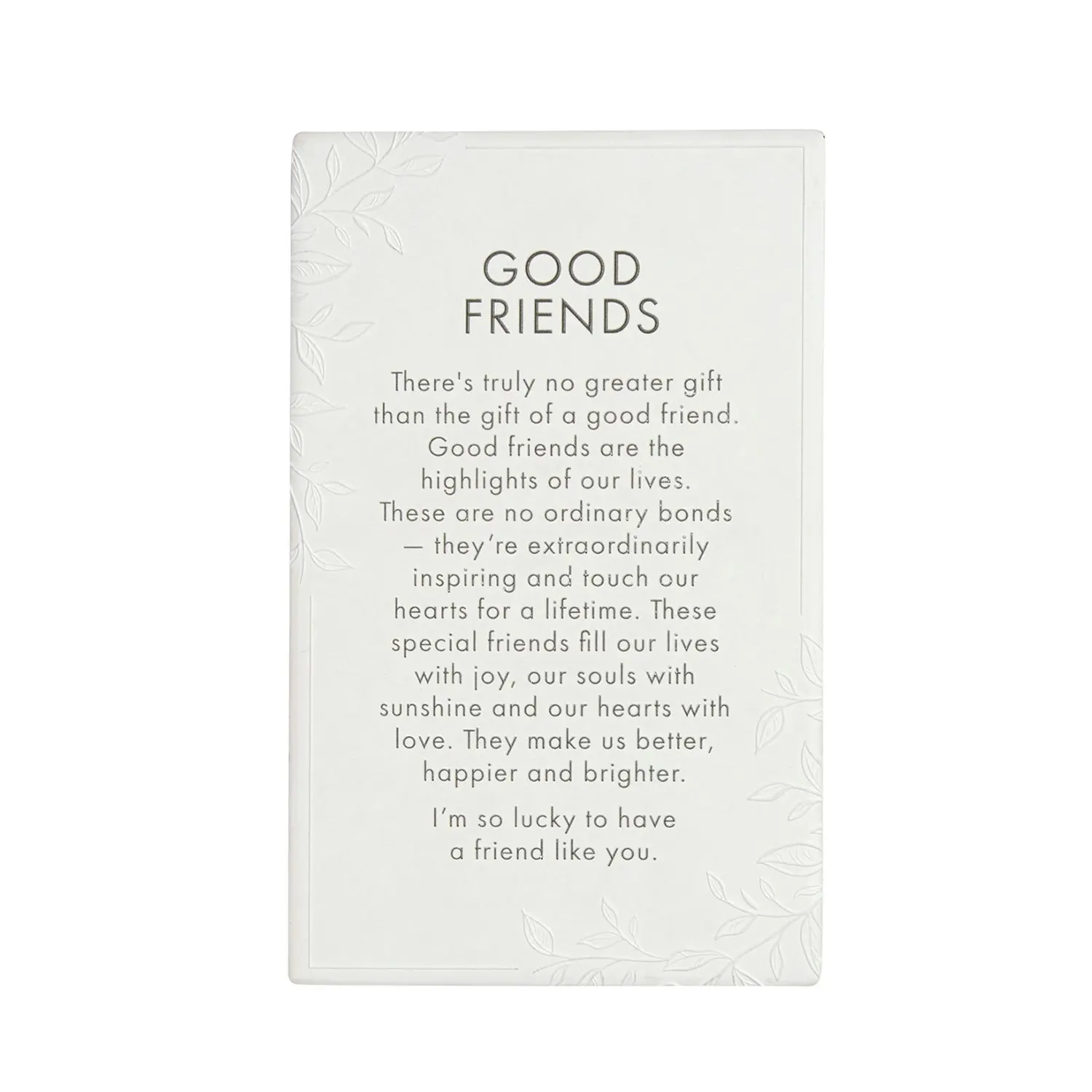 2x Splosh Precious Quote Good Friend Ceramic Standing/Hanging Decor White 16cm