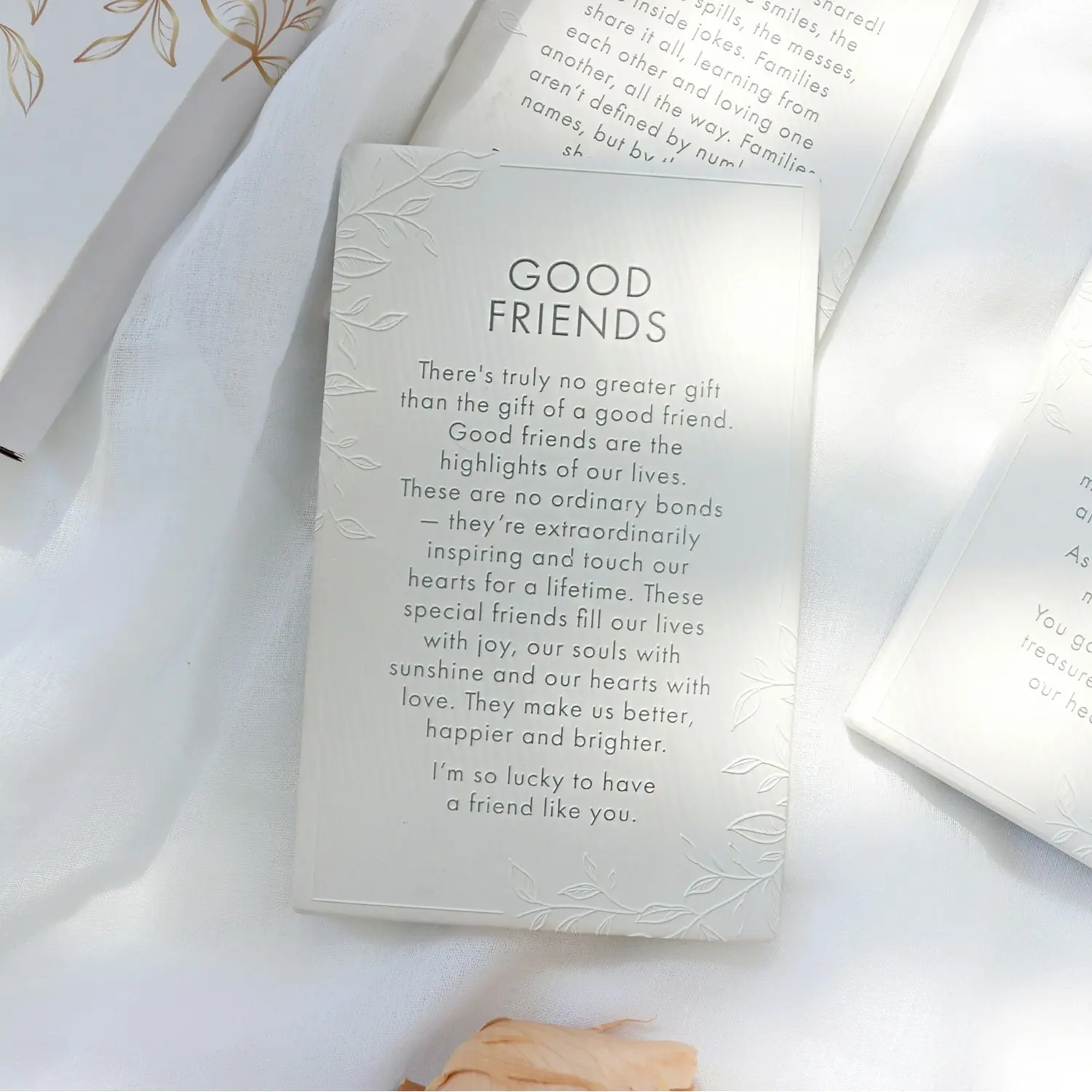 2x Splosh Precious Quote Good Friend Ceramic Standing/Hanging Decor White 16cm