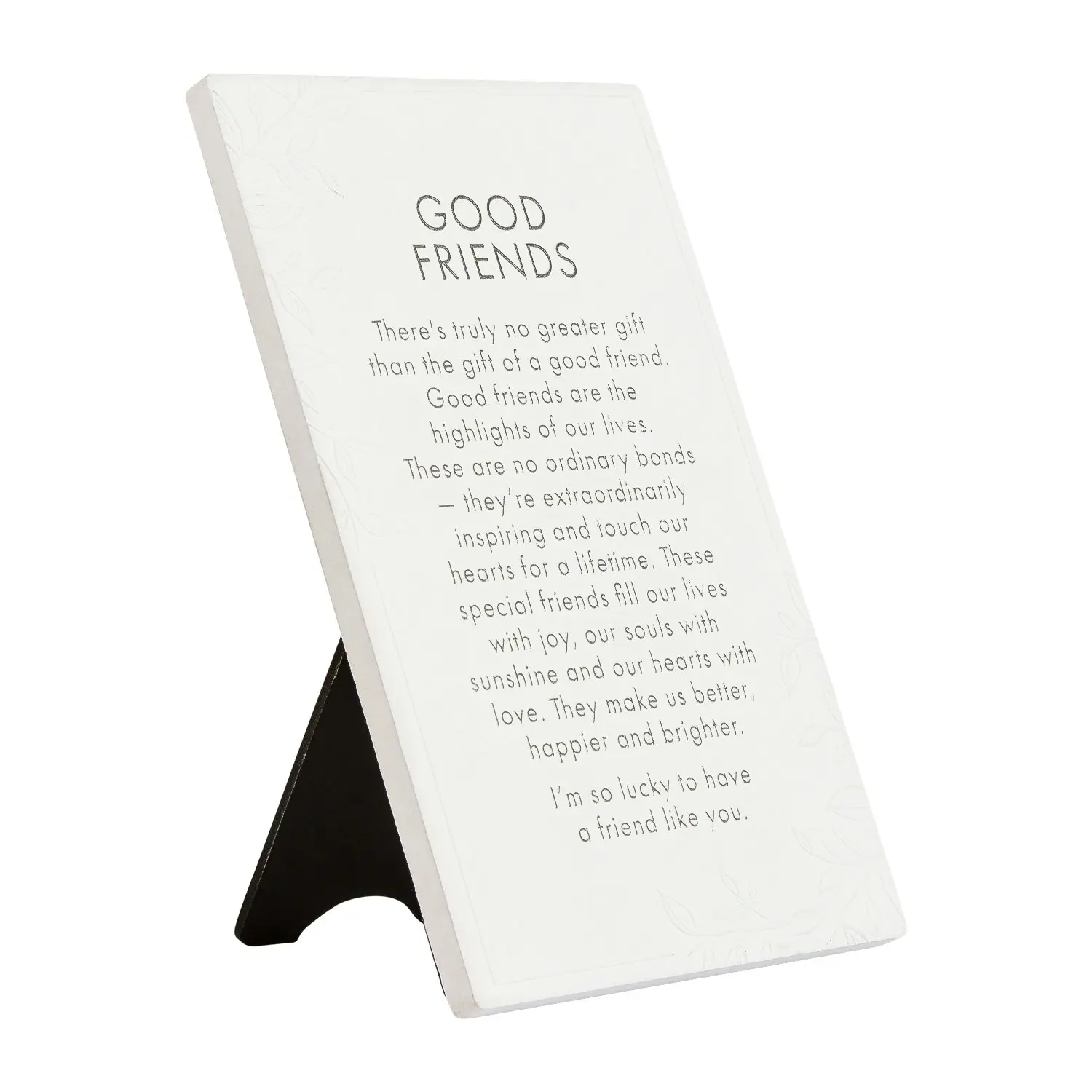 2x Splosh Precious Quote Good Friend Ceramic Standing/Hanging Decor White 16cm