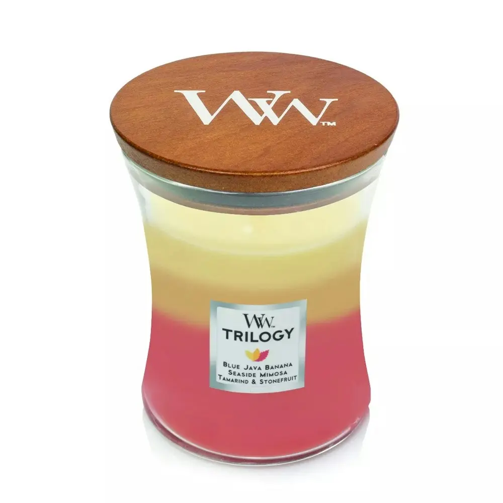 WoodWick 274g Scented Fragrance Soy Wax Candle Tropical Sunrise Trilogy Medium