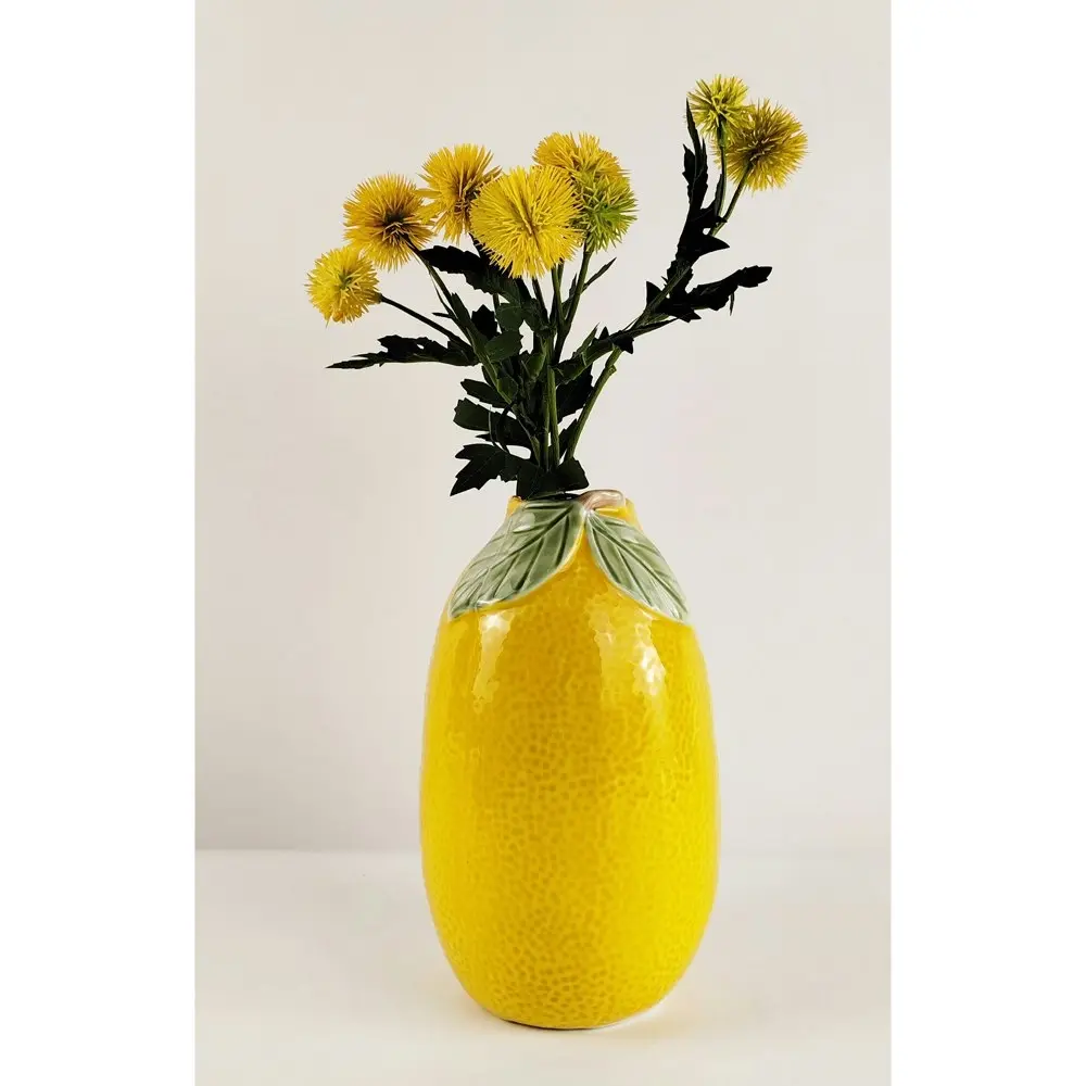 Urban Lemon 20.5cm Ceramic Flower Vase Home/Office Decor Table Display Pot YLW