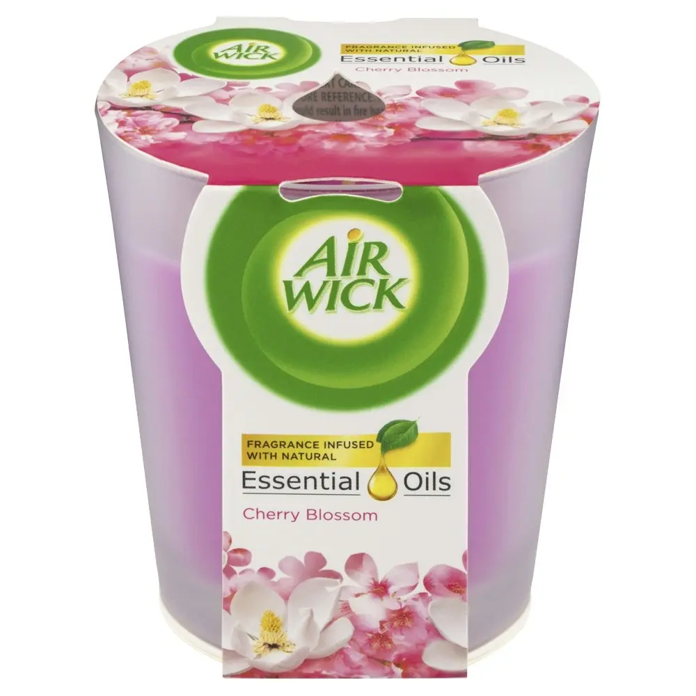 3PK Air Wick Essential Oils Candle Scented Home Decor Fragrance Cherry Blossom