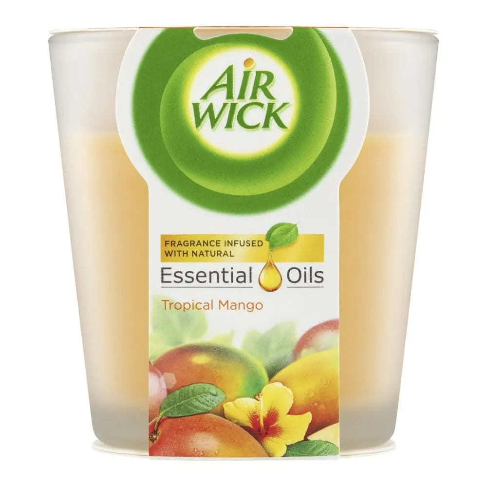 3PK Air Wick Essential Oils Candle Scented Home Decor Fragrance Tropical Mango