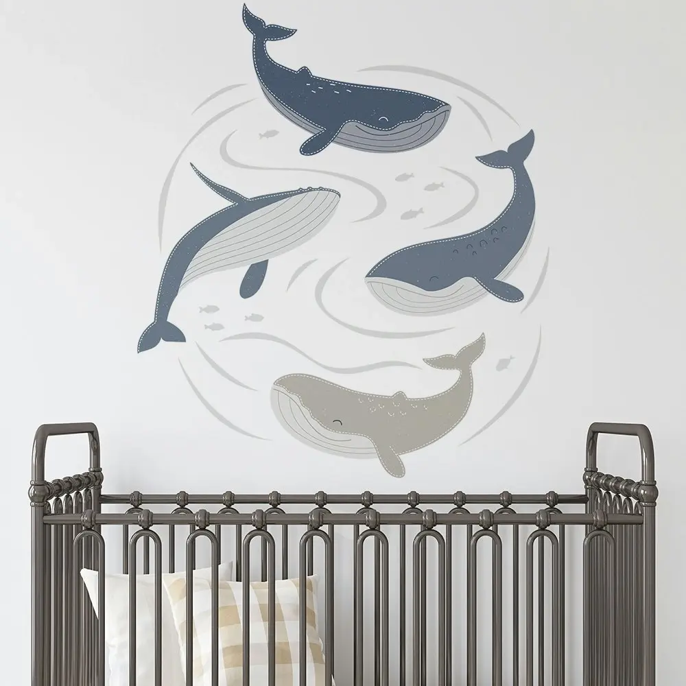 Lolli Living Infant/Baby/Children's Removable Wall Decals Set Oceania Whales