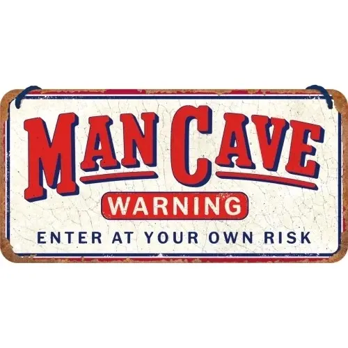 Nostalgic Art Metal 10x20cm Wall Hanging Sign Man Cave Warning Home/Office Decor