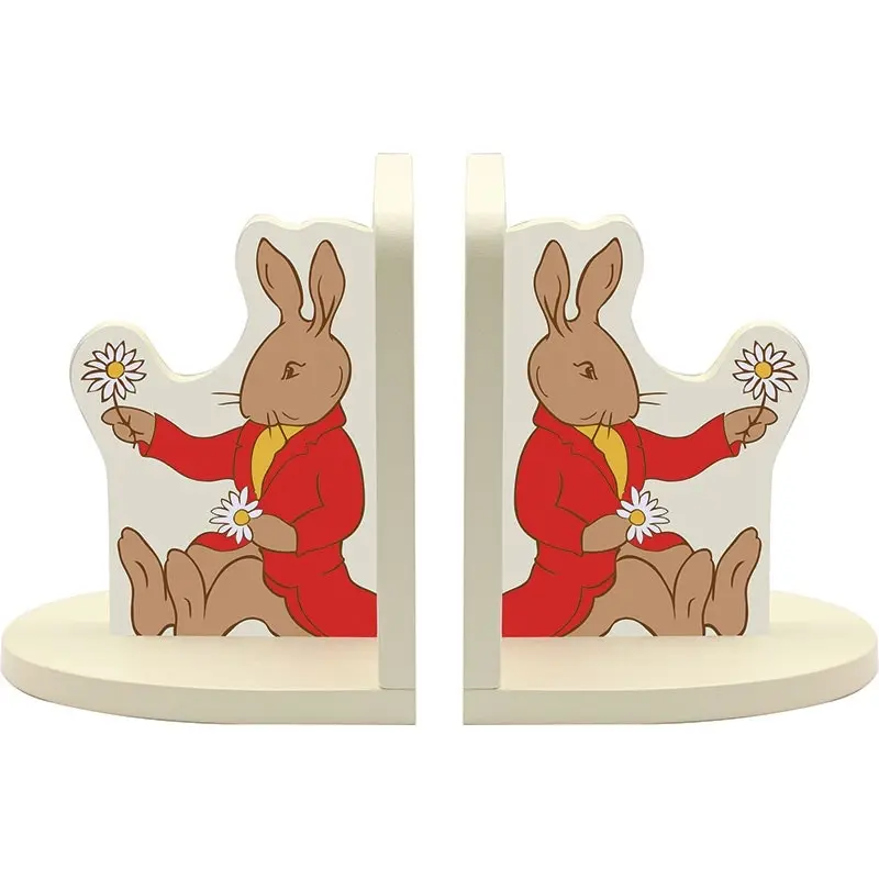 2pc Bunnykins Wooden Bookends Stand Book Organiser Storage Kids Room Decor 18m+