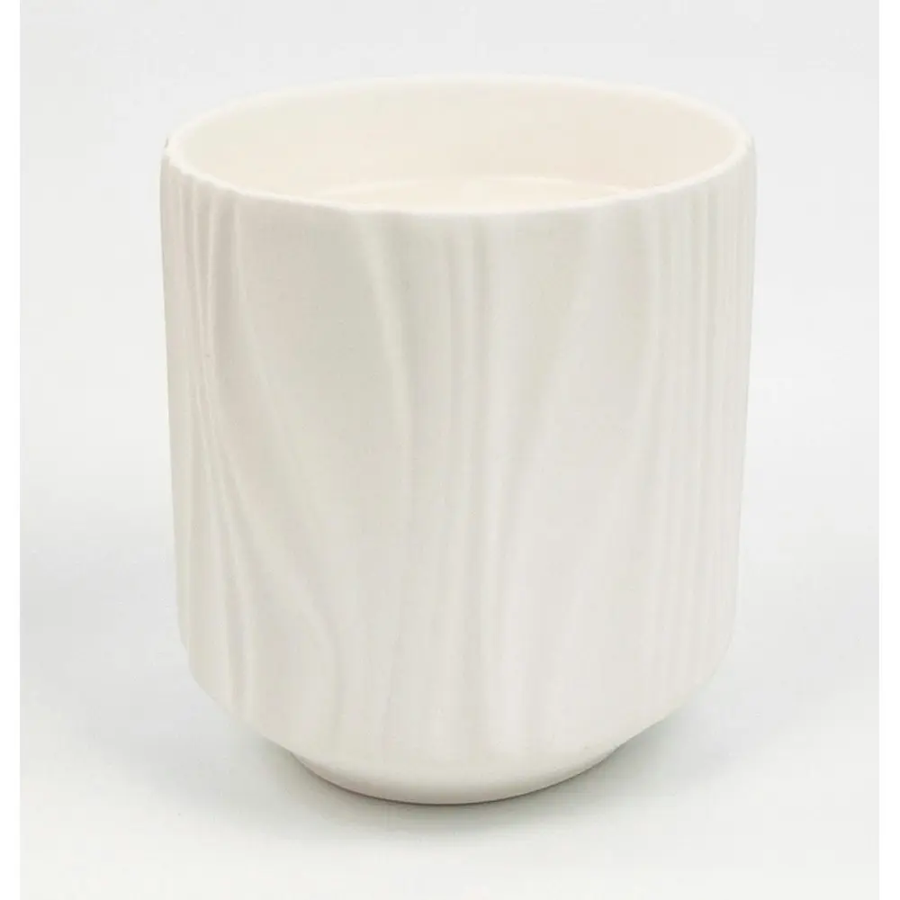 Urban Marlow Abstract Ripple Ceramic 175ml Scented Vanilla Candle Decor White