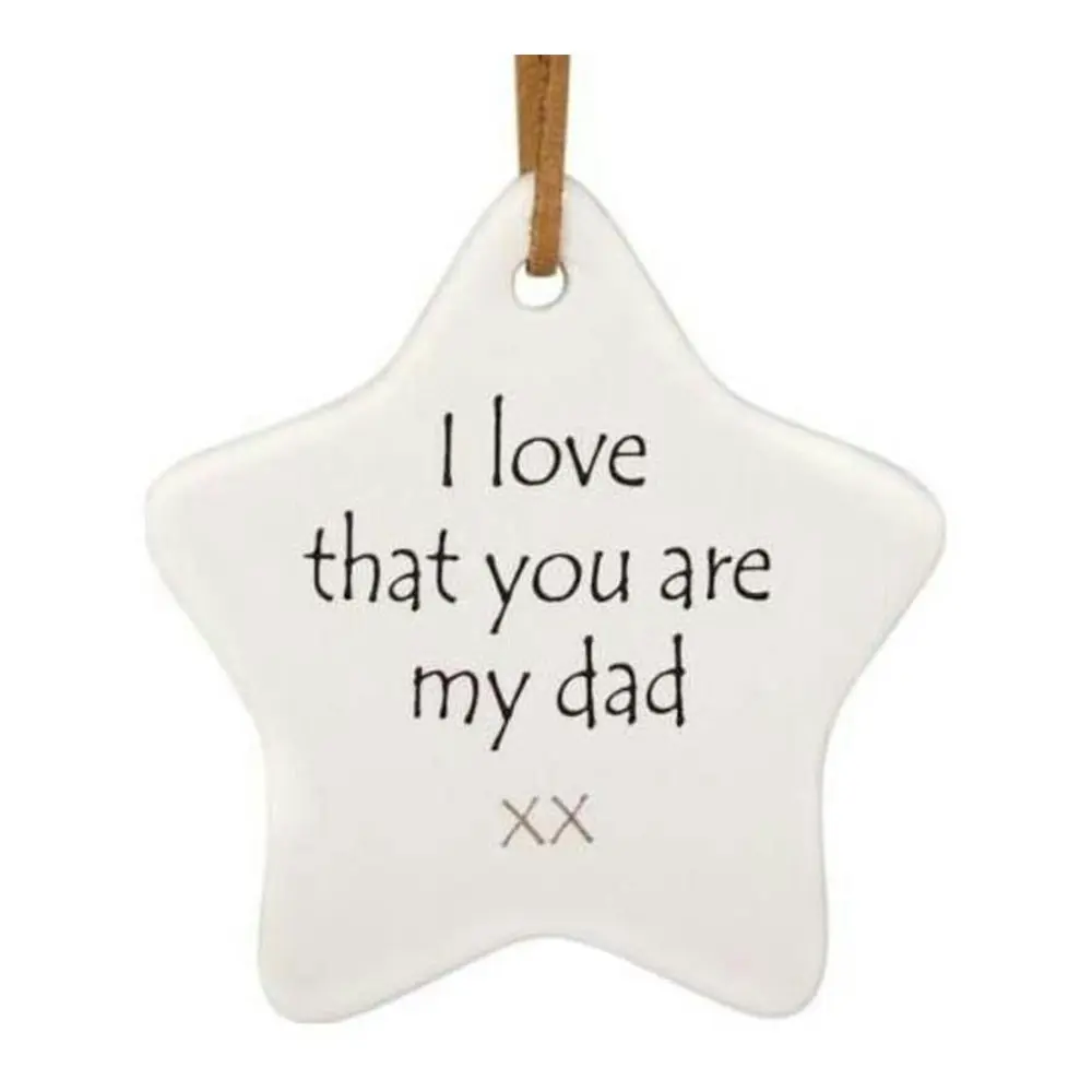 3x Ceramic Hanging 8x9cm Star My Dad w/ Hanger Ornament Home/Office Room Decor