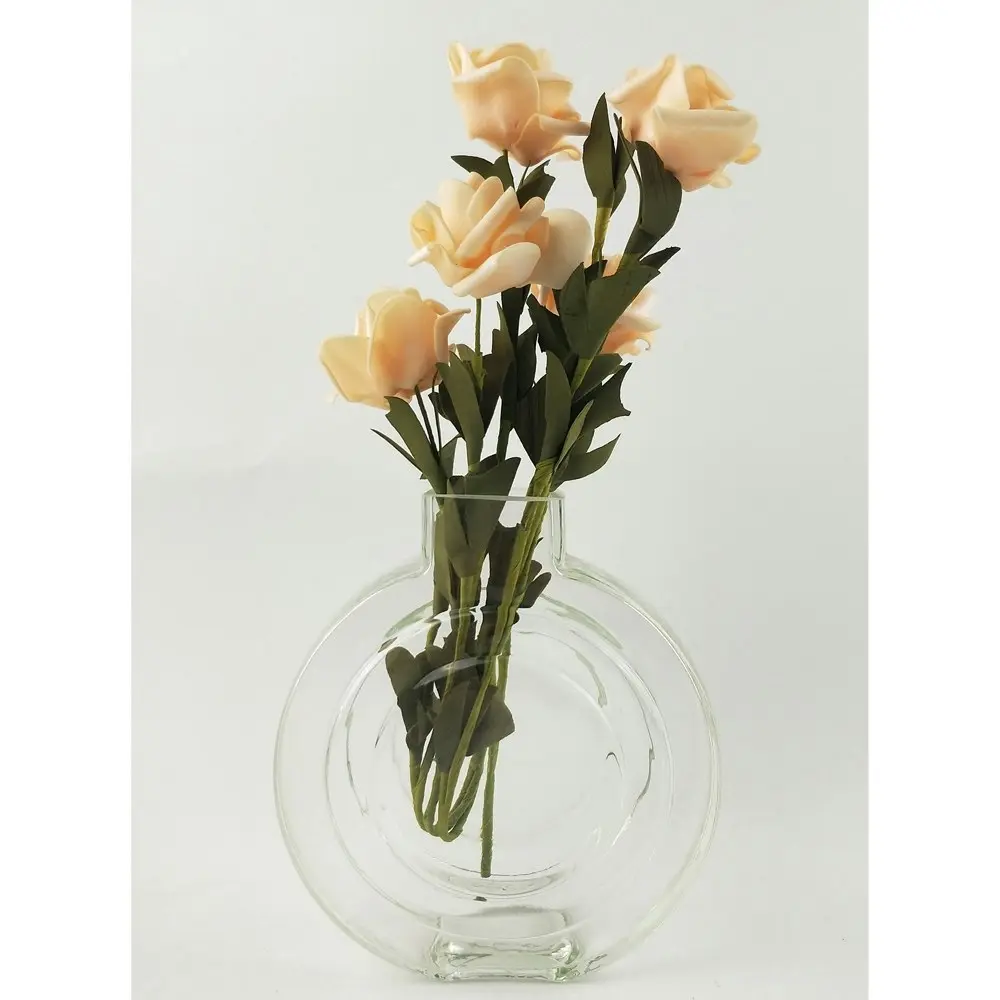 Urban 16.5cm Tommy Round Glass Flower Vase Home Decorative Display Small Clear