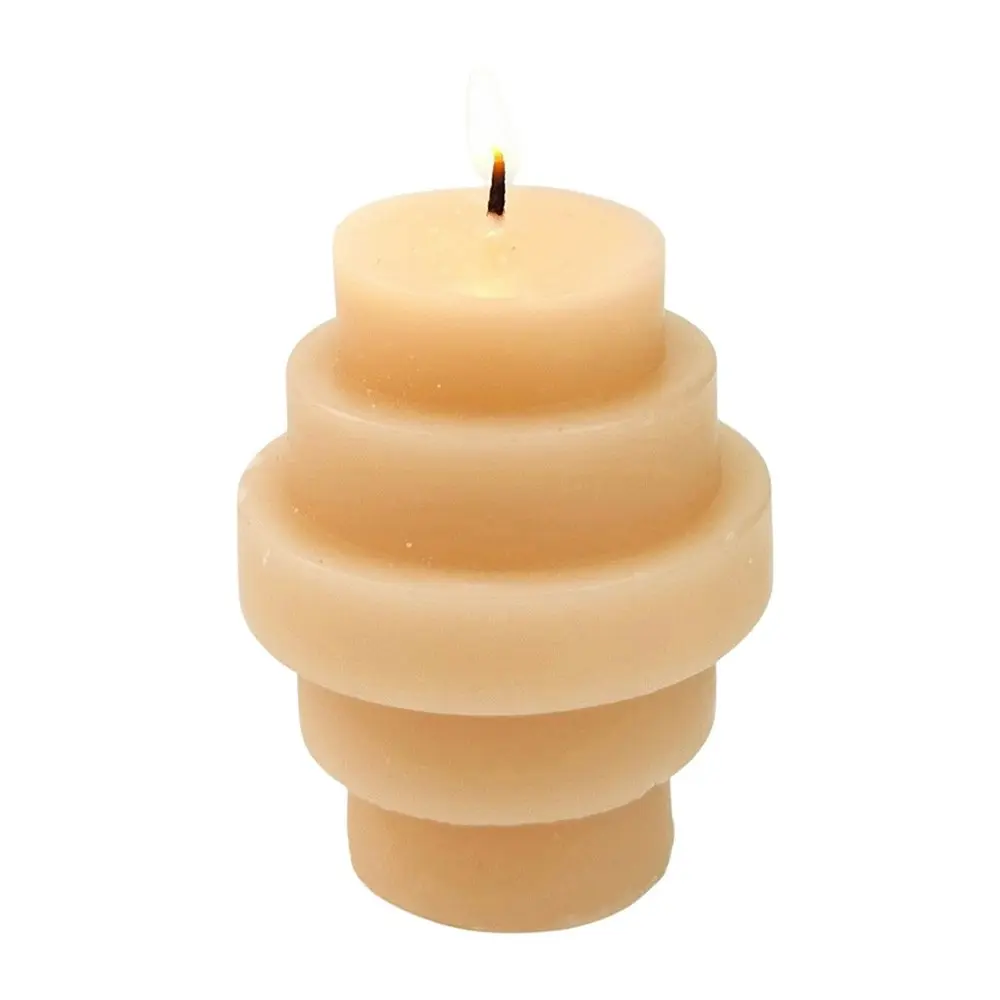 3x Urban Stacked 6cm Vanilla Scented Candle Home Fragrance Tabletop Decor Honey