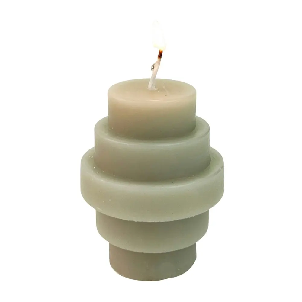 3x Urban Stacked 6cm Vanilla Scented Candle Home Fragrance Tabletop Decor Smoke