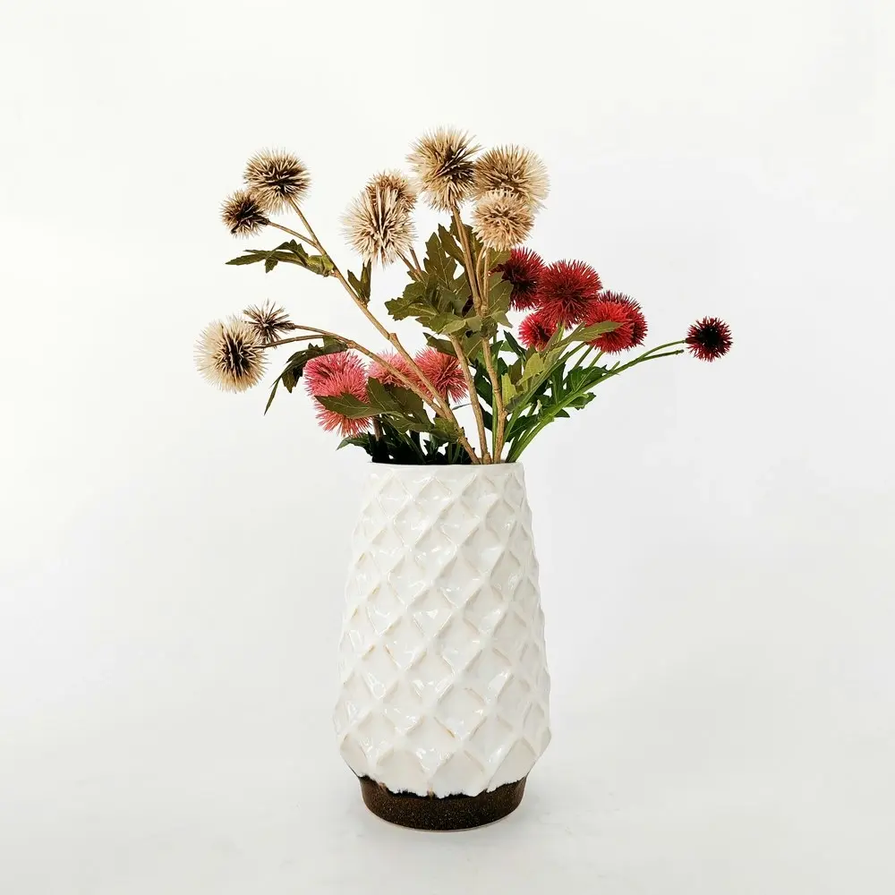 Urban Products Cross Hatch Home Decor Decorative Flower Display Vase White 20cm