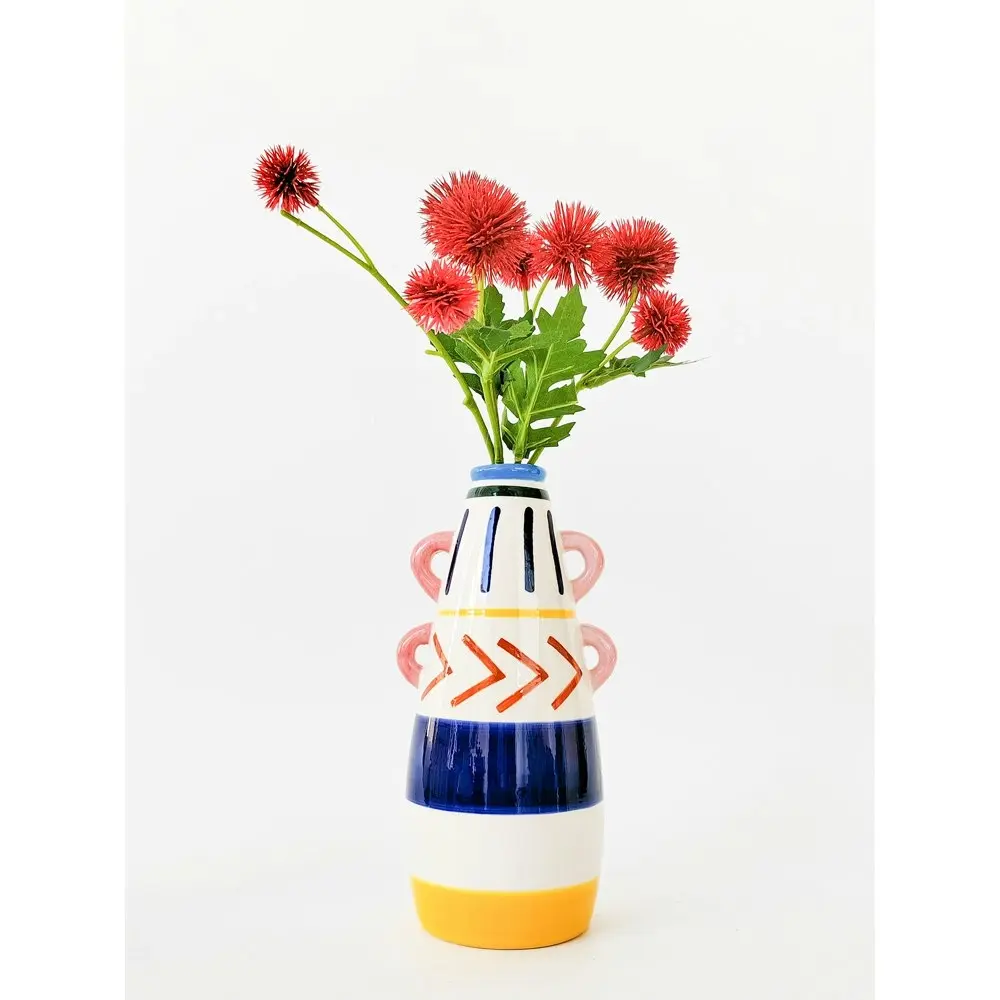 Urban Products Harlequin Squat Home Decor Decorative Flower Vase Colourful 21cm