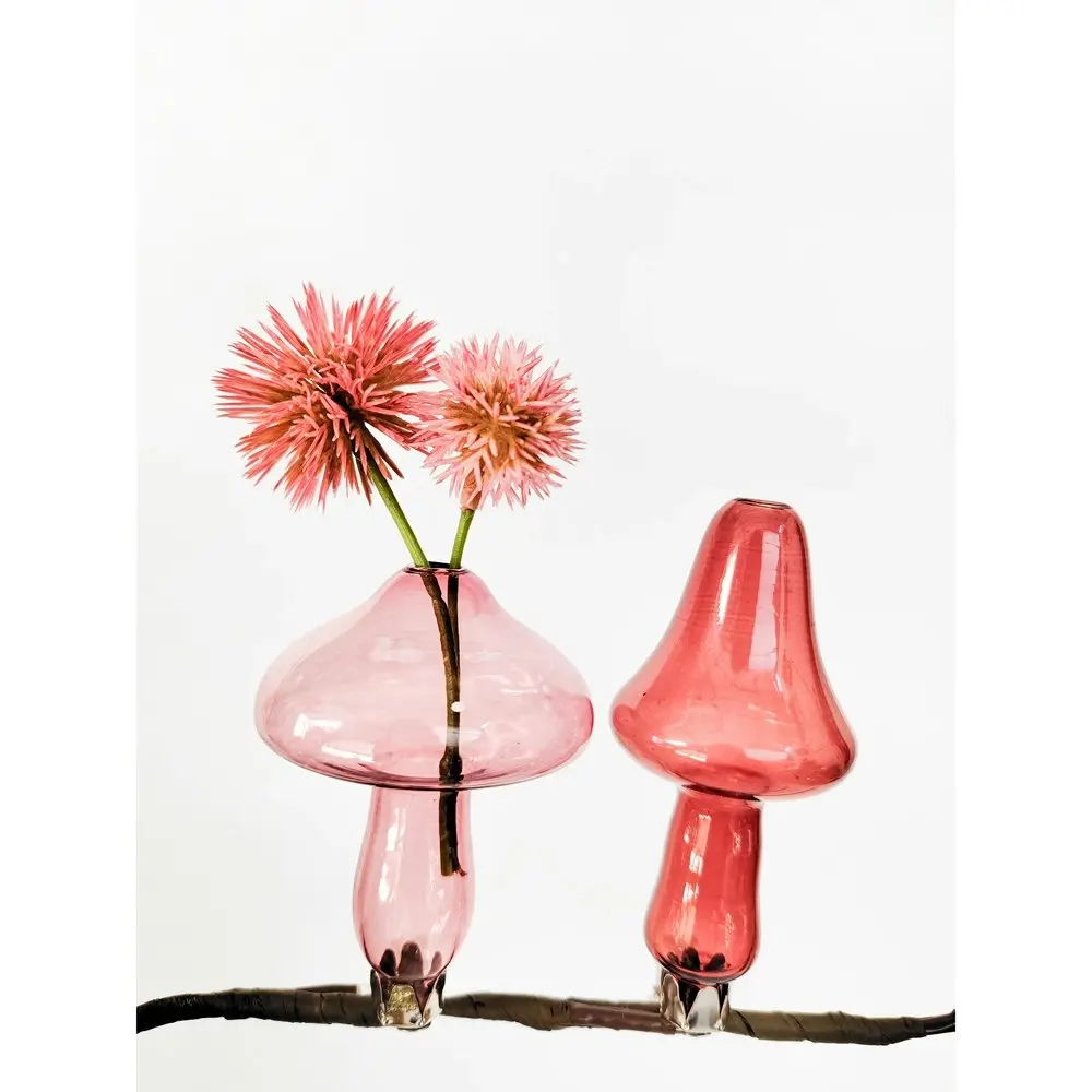 4pc Urban Products Kinkora Toadstool Clip Flower Vases Home Decor Pink