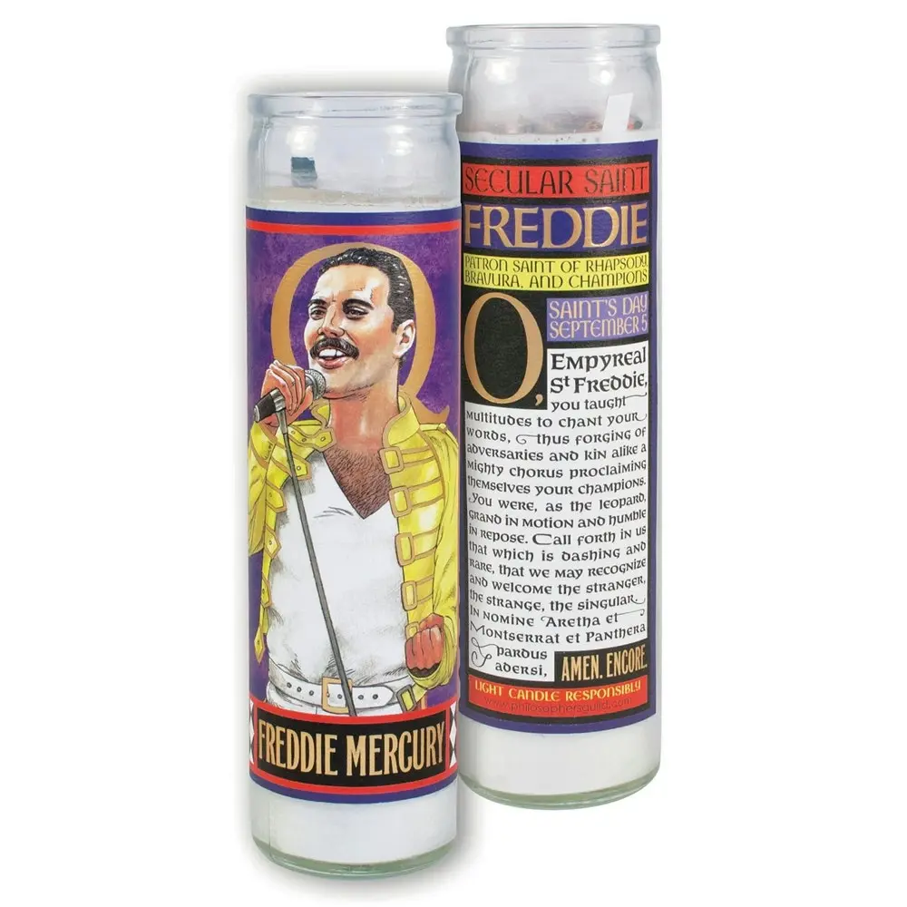 Unemployed Philosophers Guild 20cm Freddie Mercury Secular Saint Candle Decor