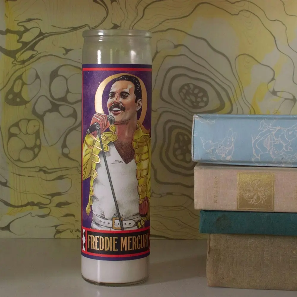 Unemployed Philosophers Guild 20cm Freddie Mercury Secular Saint Candle Decor