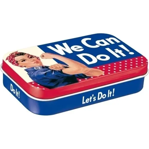 2x Nostalgic Art 10cm Metal Tin Mint Box XL We Can Do It Fresh Breath Hard Candy