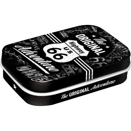 2x Nostalgic Art 6cm Metal Tin Mint Box Route 66 Adventure Fresh Breath Candy