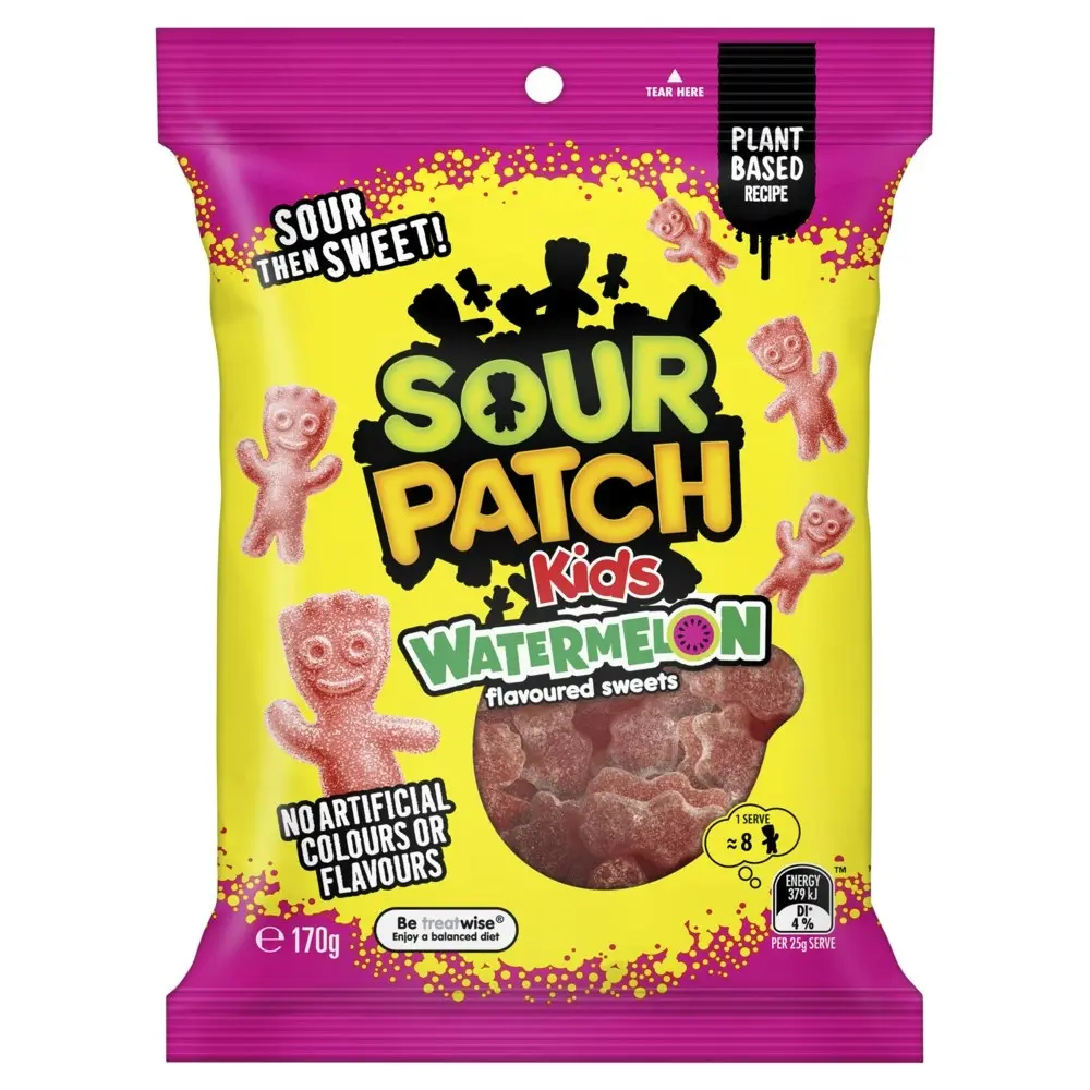 12pc Sour Patch Kids Watermelon 170g Sweets Confectionery Gummy Lollies Candy